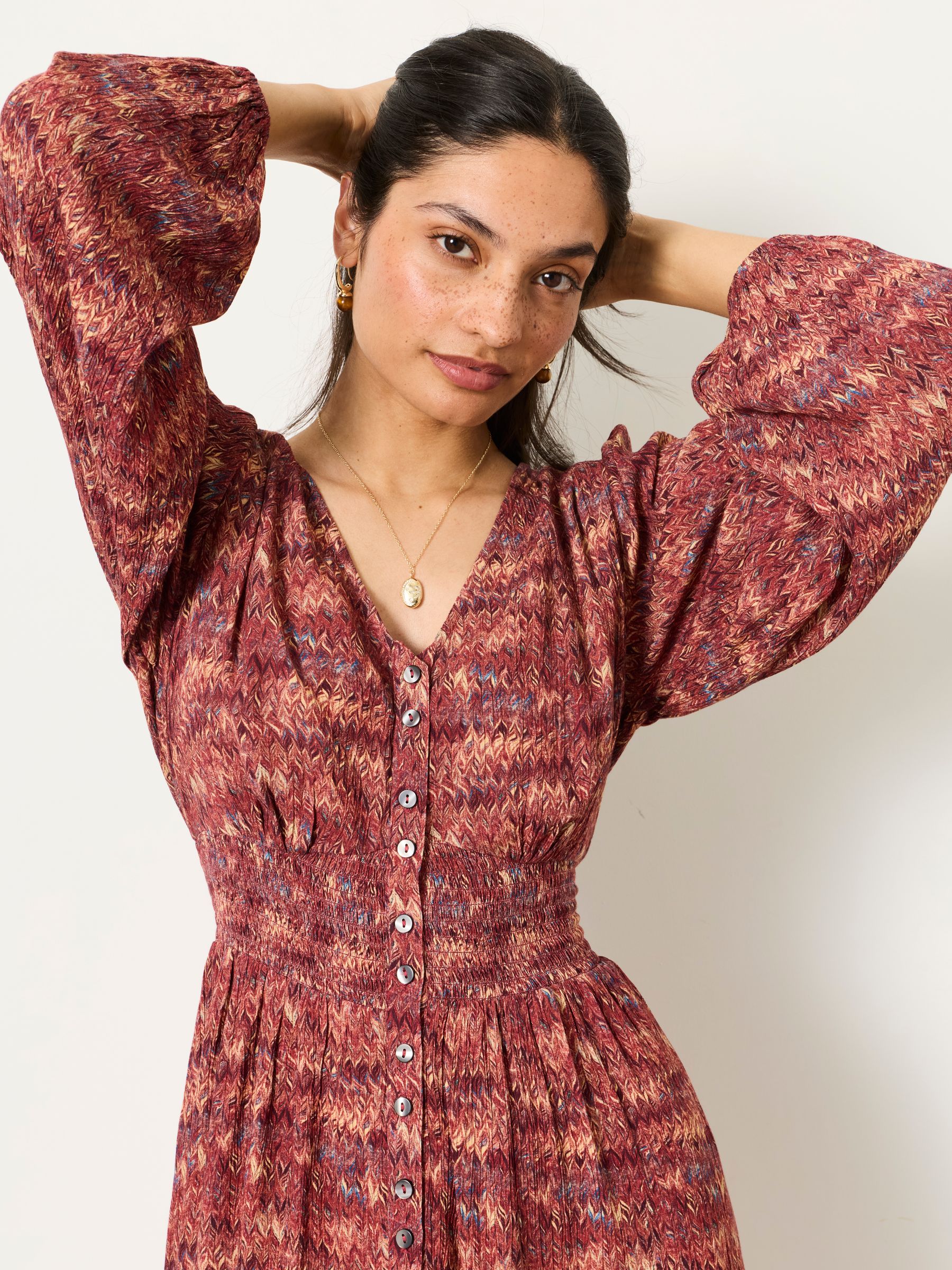Eden Dark Purple Marble Petite Jacquard Mini Dress - Image 3 of 5