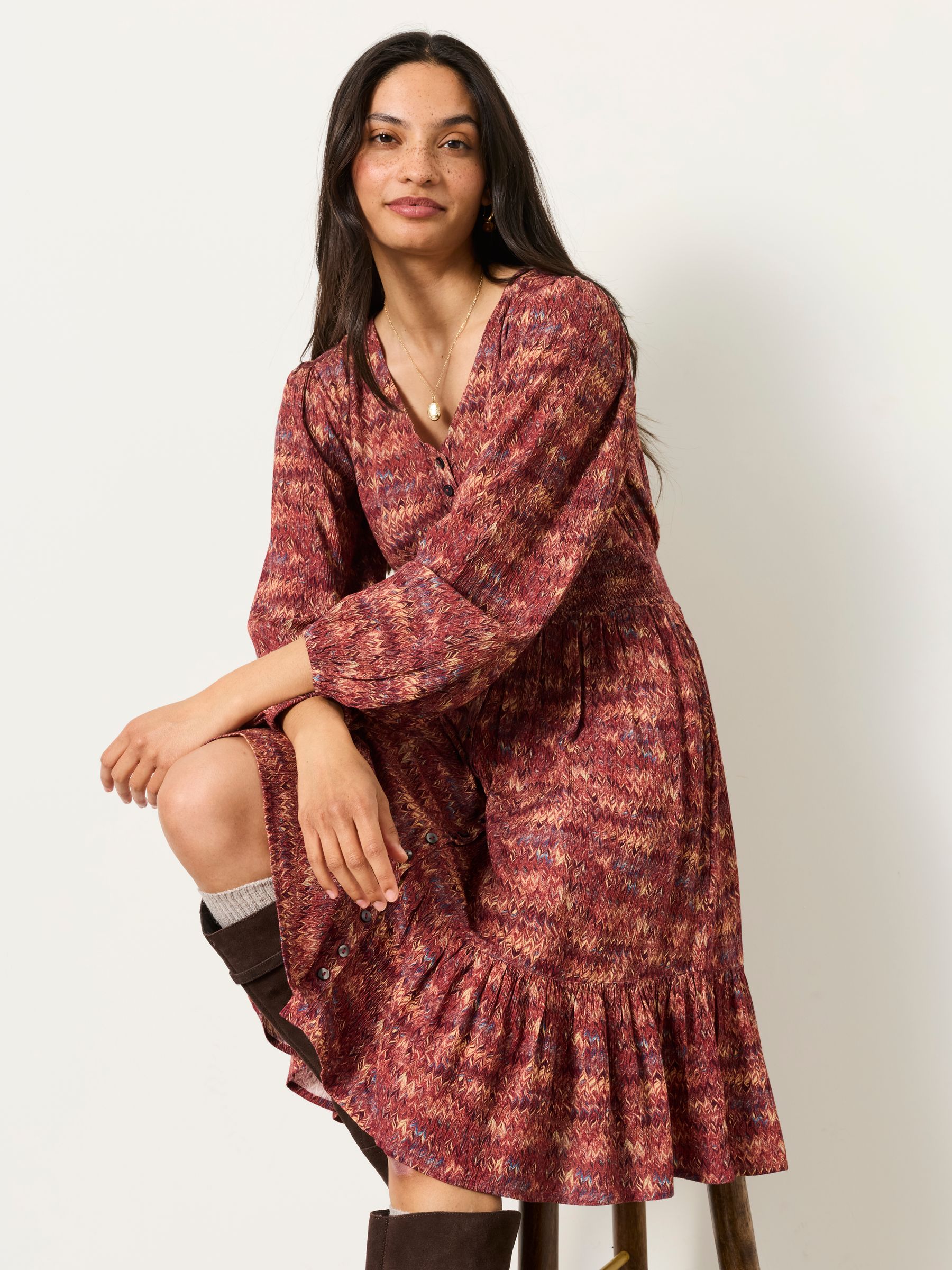 Eden Dark Purple Marble Petite Jacquard Mini Dress - Image 4 of 5