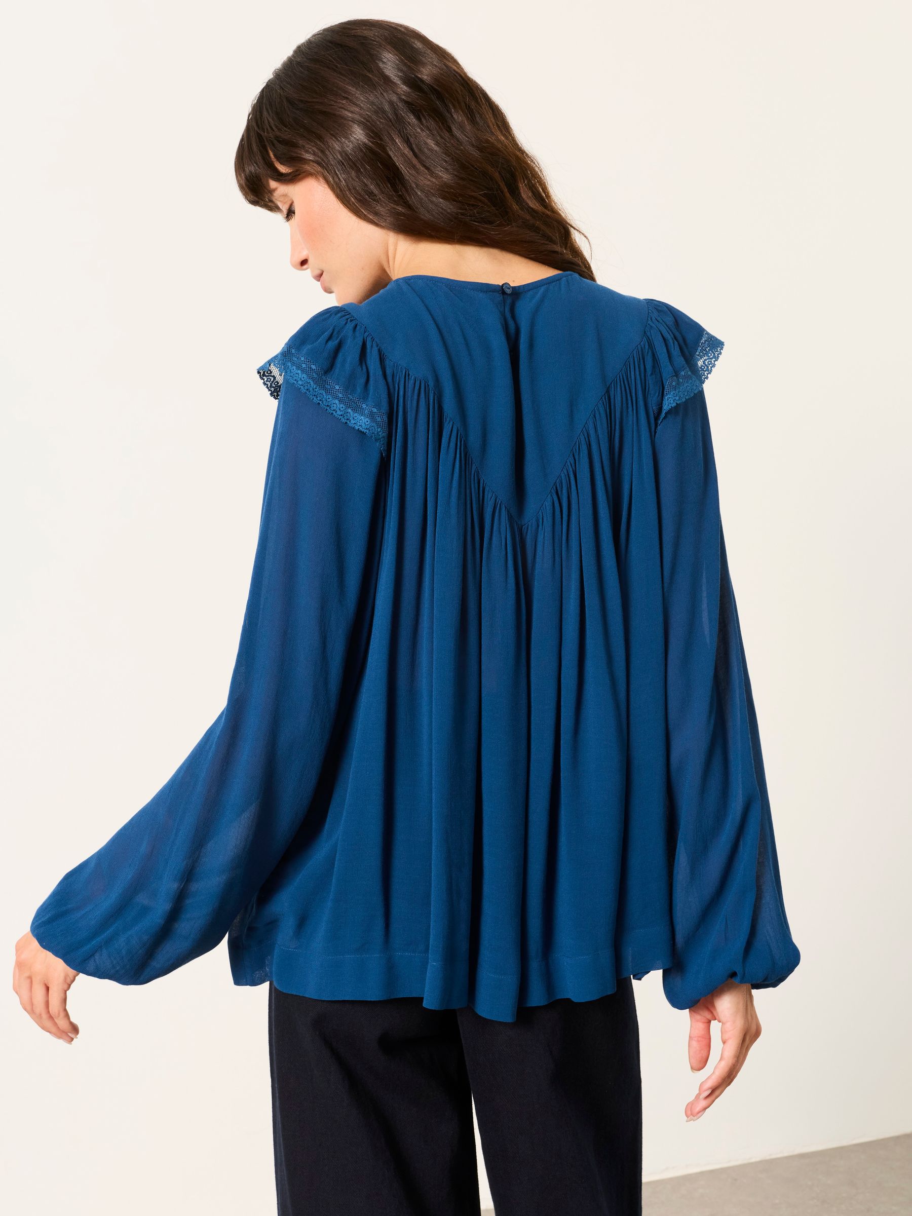Ginny Teal Blue Petite Blouse - Image 2 of 6 Ginny Teal Blue Petite Blouse - Image 2 of 6