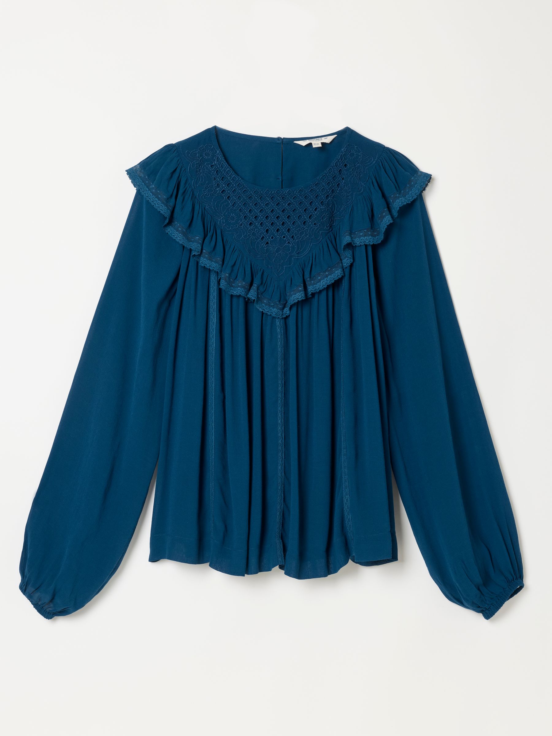 Ginny Teal Blue Petite Blouse - Image 6 of 6