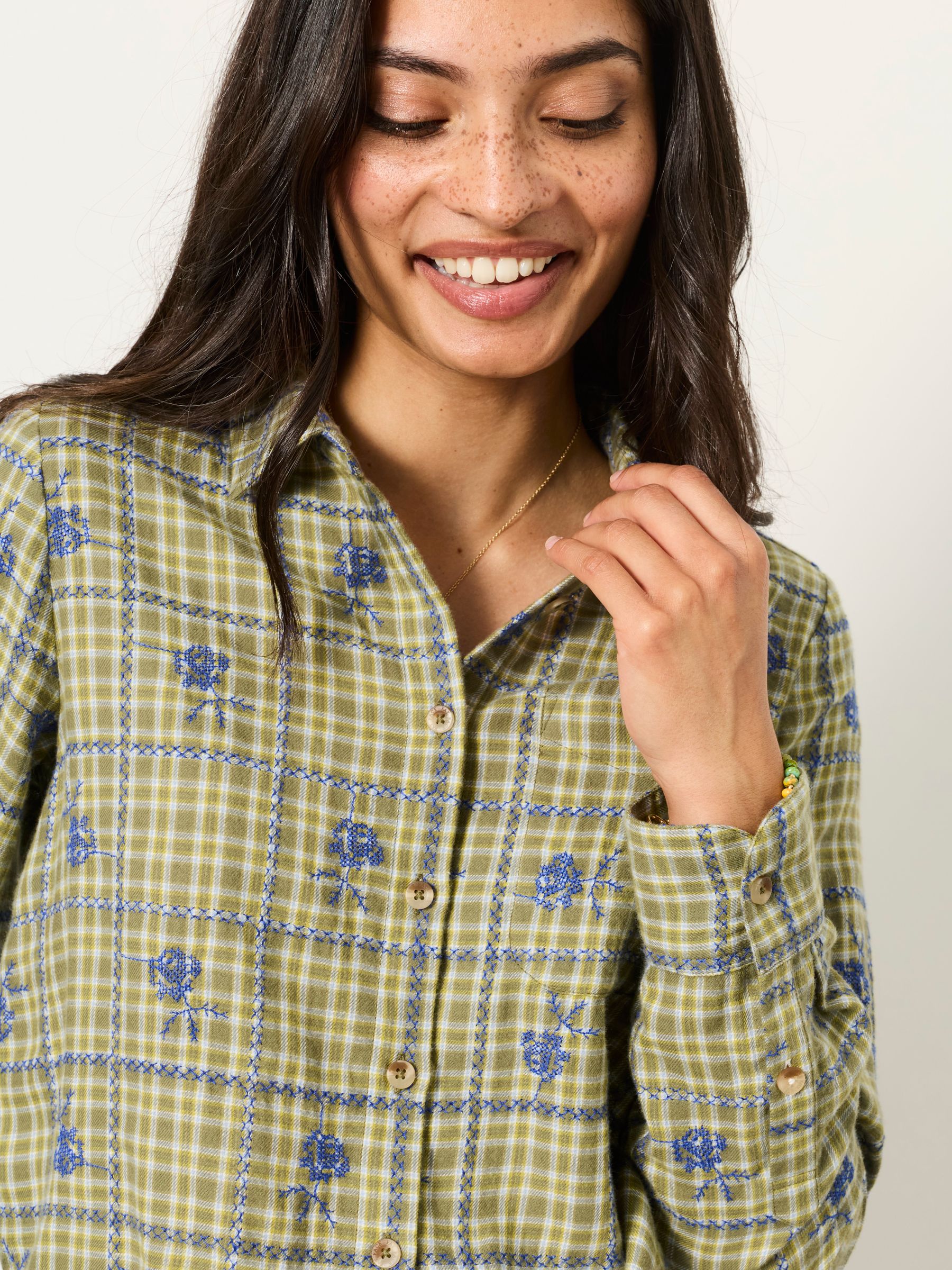 Olivia Green Petite Embroidered Shirt - Image 3 of 5