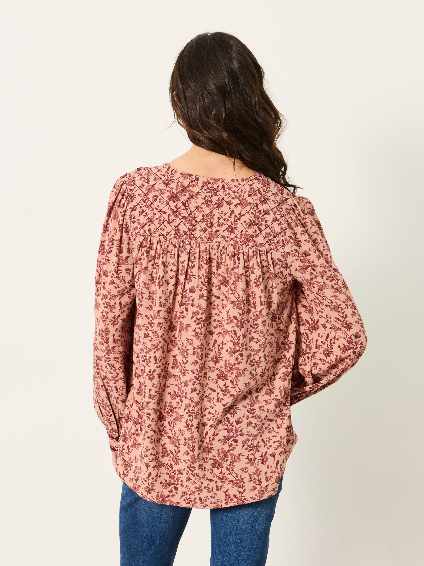 Laurel Stone Brush Floral Petite Blouse - Image 2 of 6 Laurel Stone Brush Floral Petite Blouse - Image 2 of 6