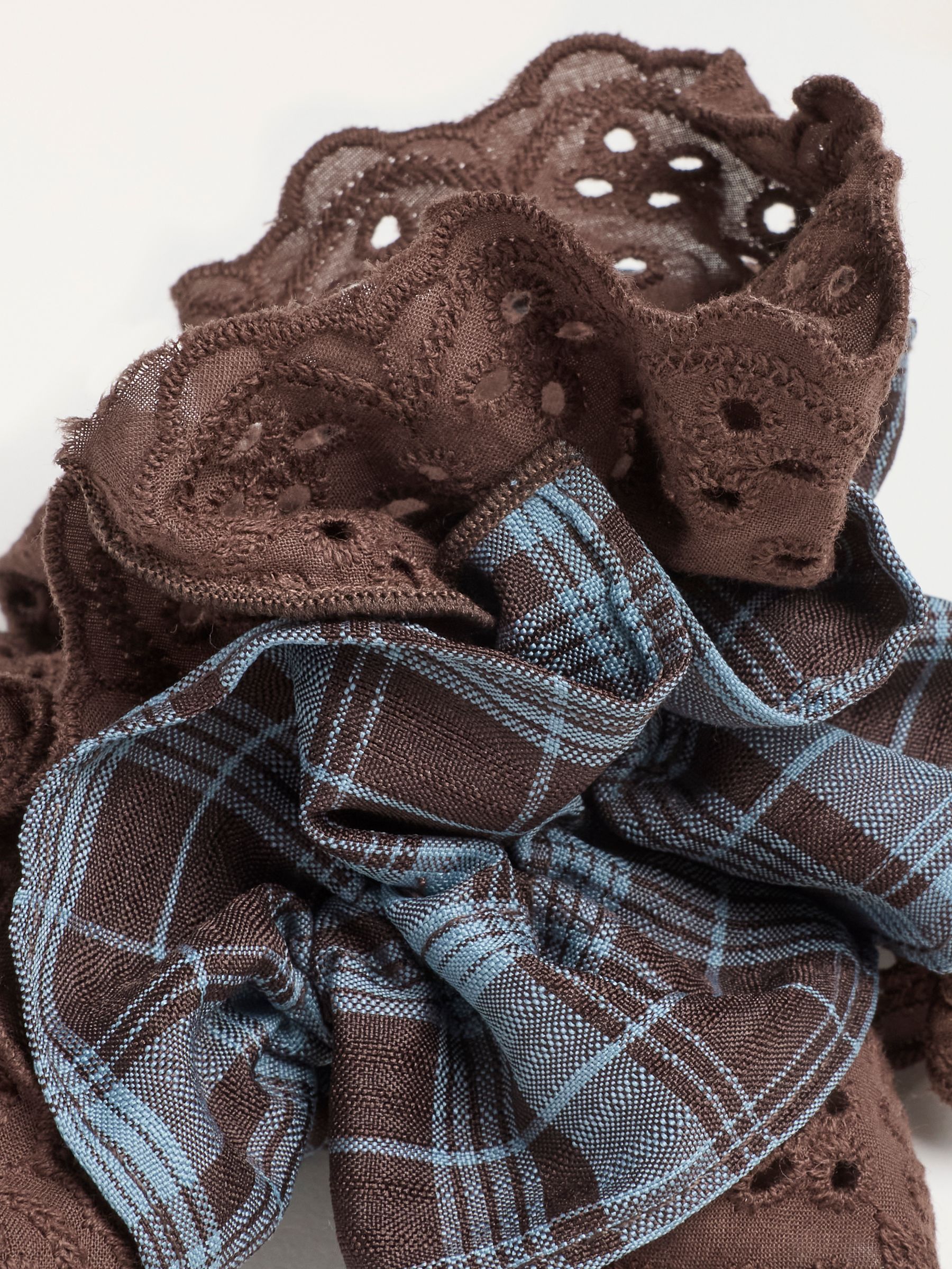 Blue Check Frill Scrunchie - Image 2 of 2