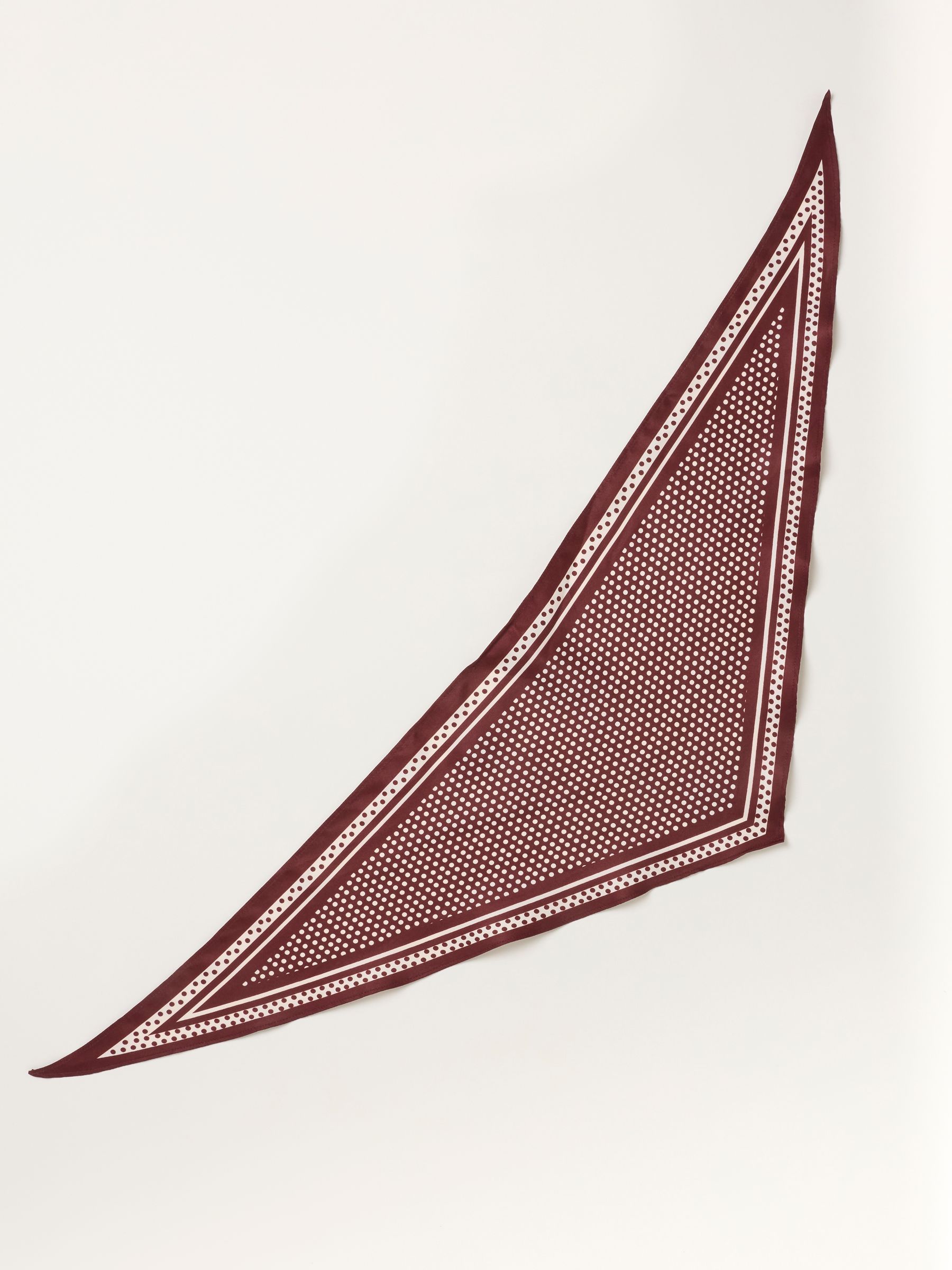 Burgundy Red Polka Dot Triangle Square Scarf - Image 2 of 3 Burgundy Red Polka Dot Triangle Square Scarf - Image 2 of 3