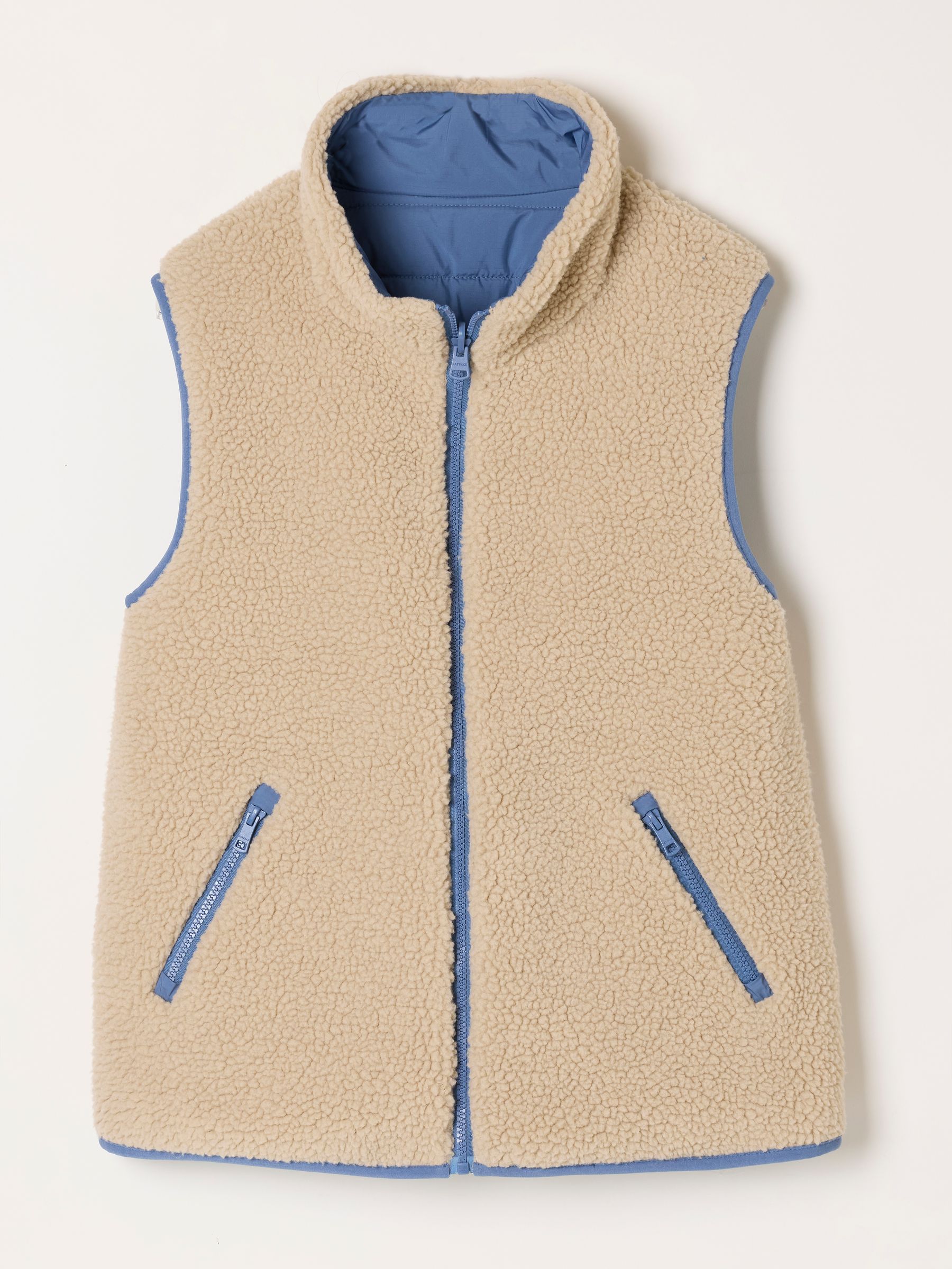 Luna Reversible Blue Colourblock Padded Borg Fleece Gilet - Image 9 of 9 Luna Reversible Blue Colourblock Padded Borg Fleece Gilet - Image 9 of 9