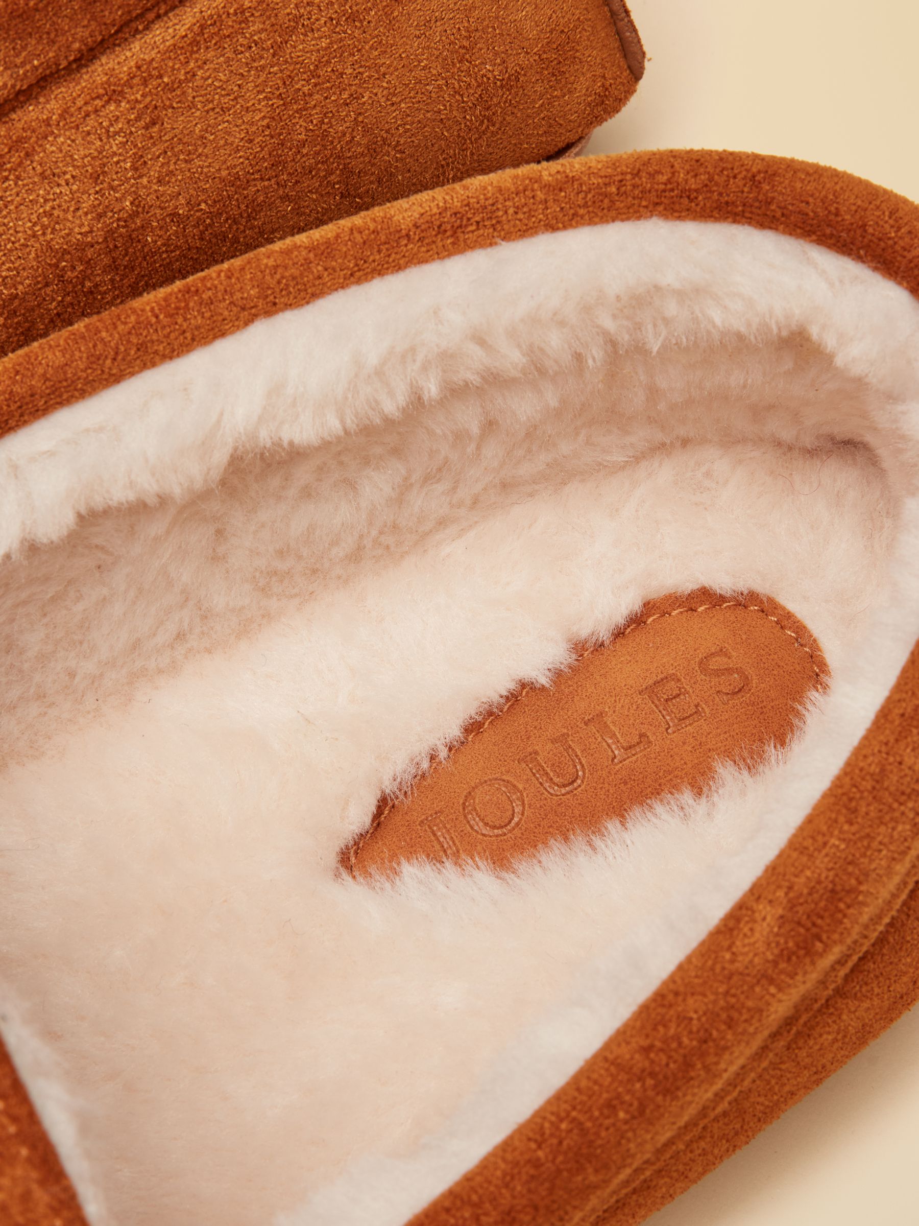 Moccasin Tan Brown Embroidered Slippers - Image 5 of 6