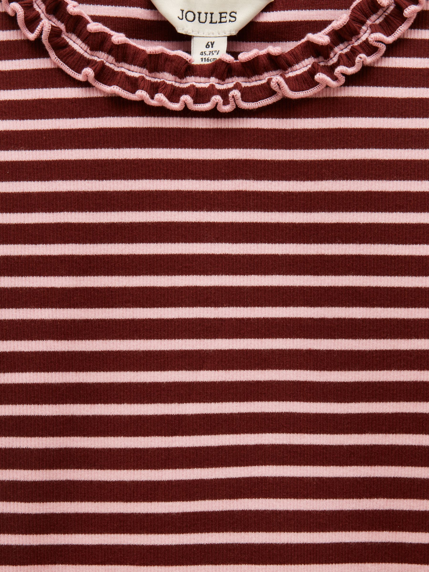 Girls' Sophie Brown & Pink Striped Long Sleeve Ribbed Top - Image 4 of 4