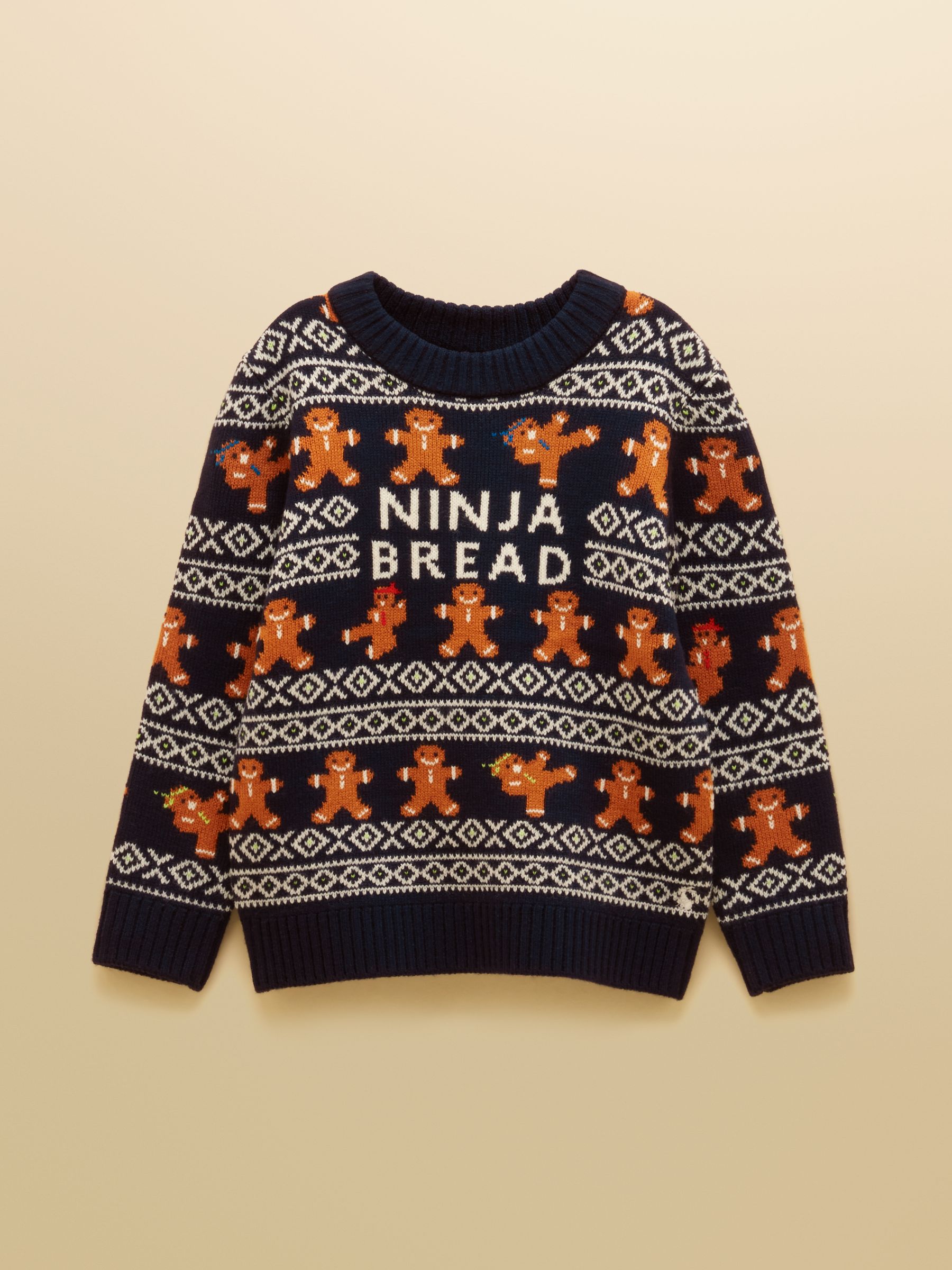Boys' Ninjabread Navy Crew Neck Knitted Jumper - Image 1 of 3