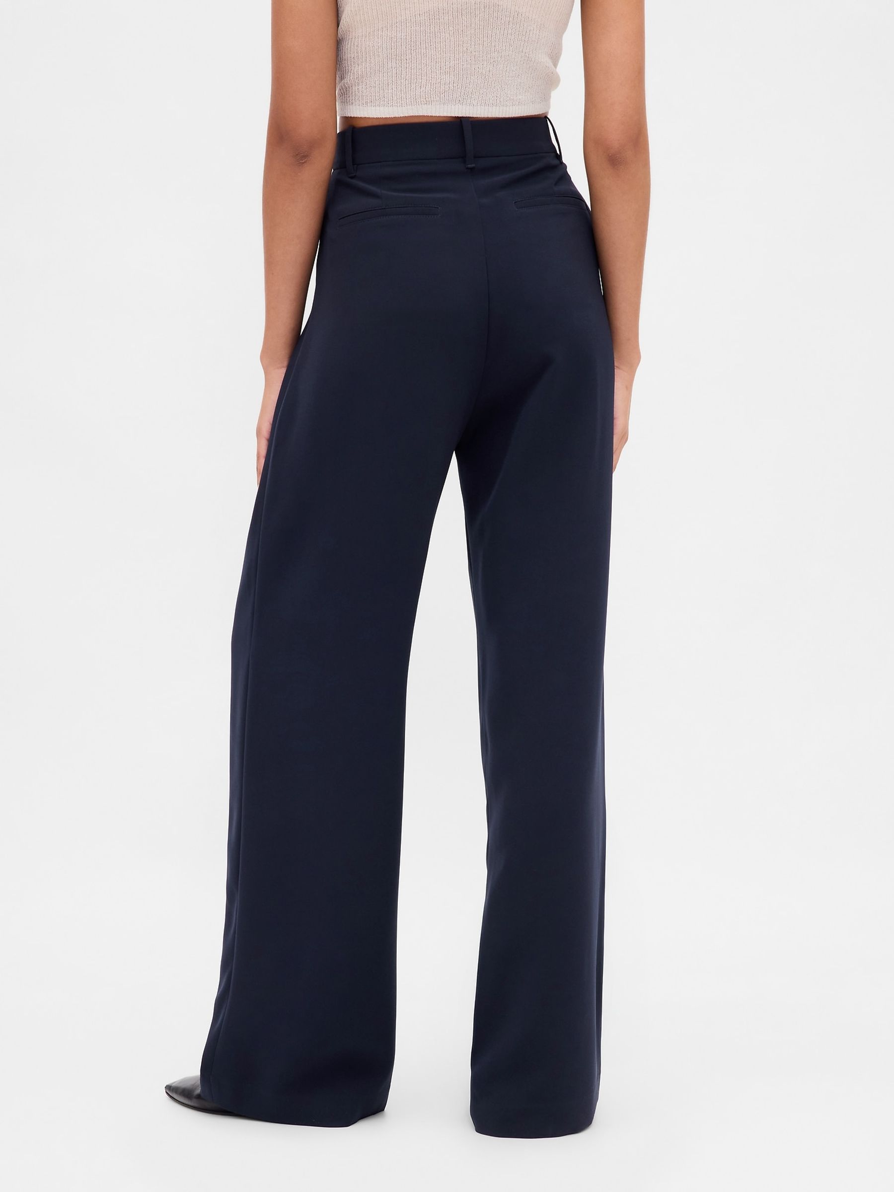 Navy 365 High Waisted Pleated Trousers - Image 2 of 6