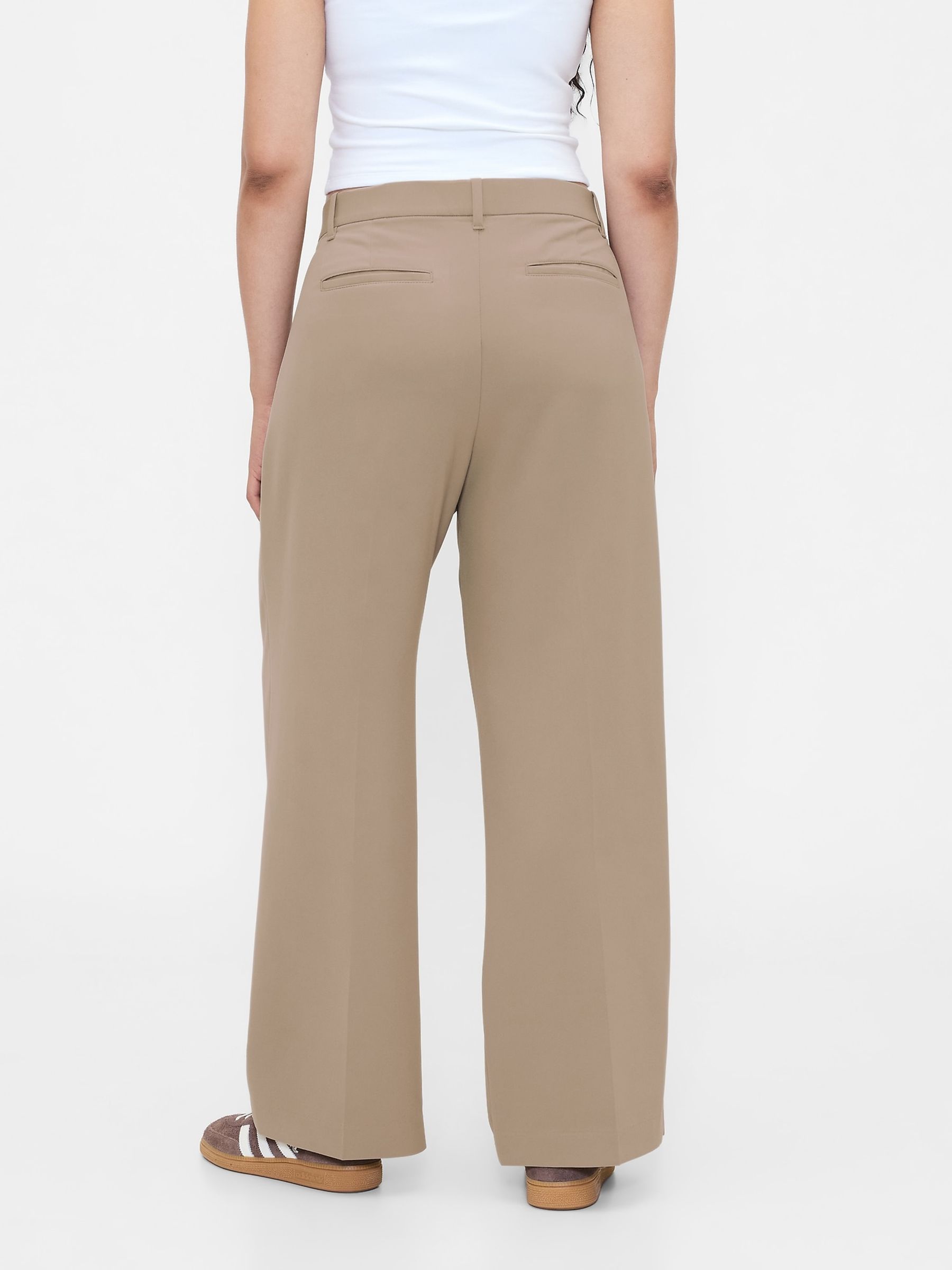 Beige 365 Low Rise Pleated Wide Leg Trousers - Image 6 of 6