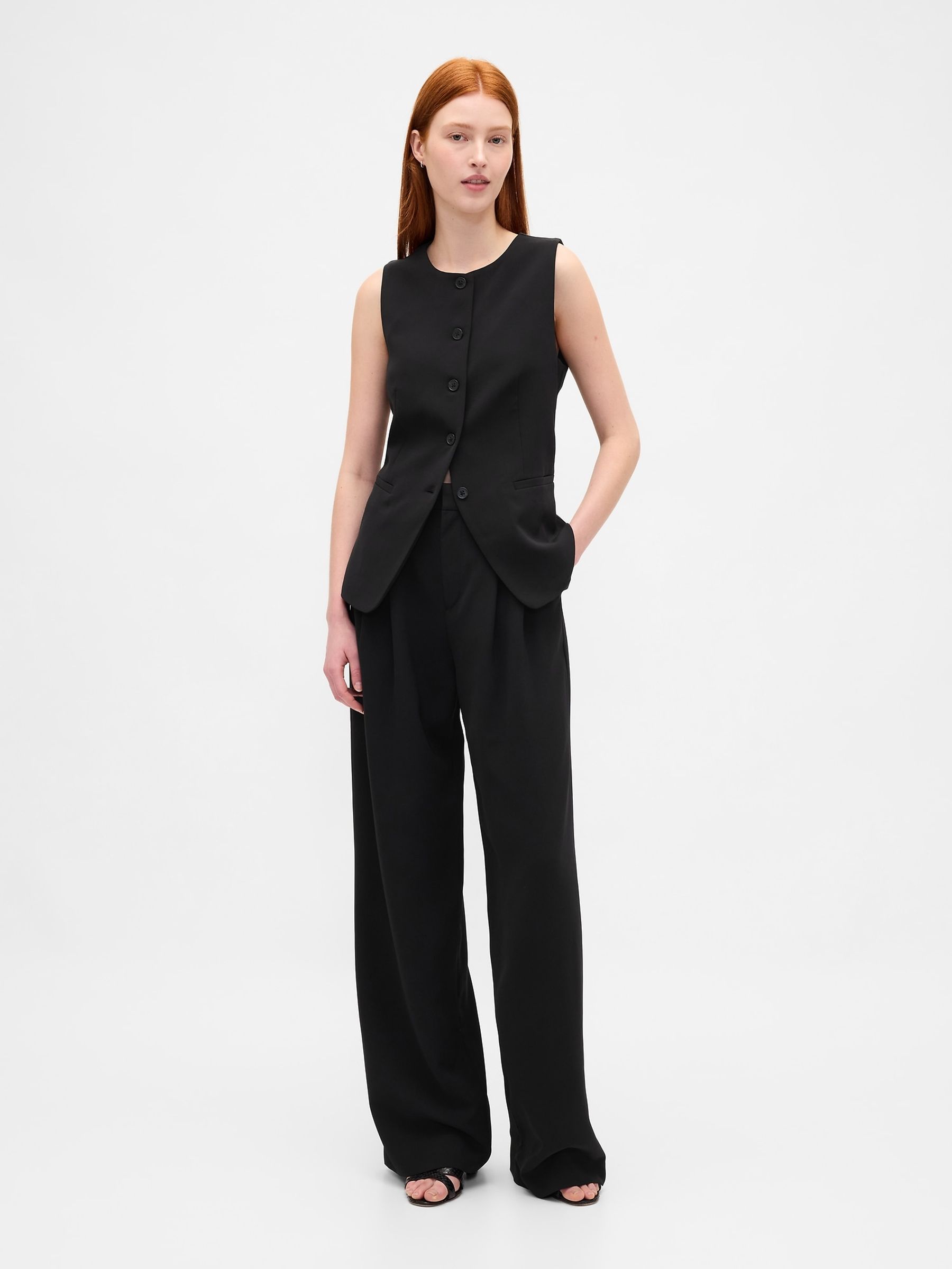 Black 365 High Waisted Pleated Trousers - Image 3 of 6