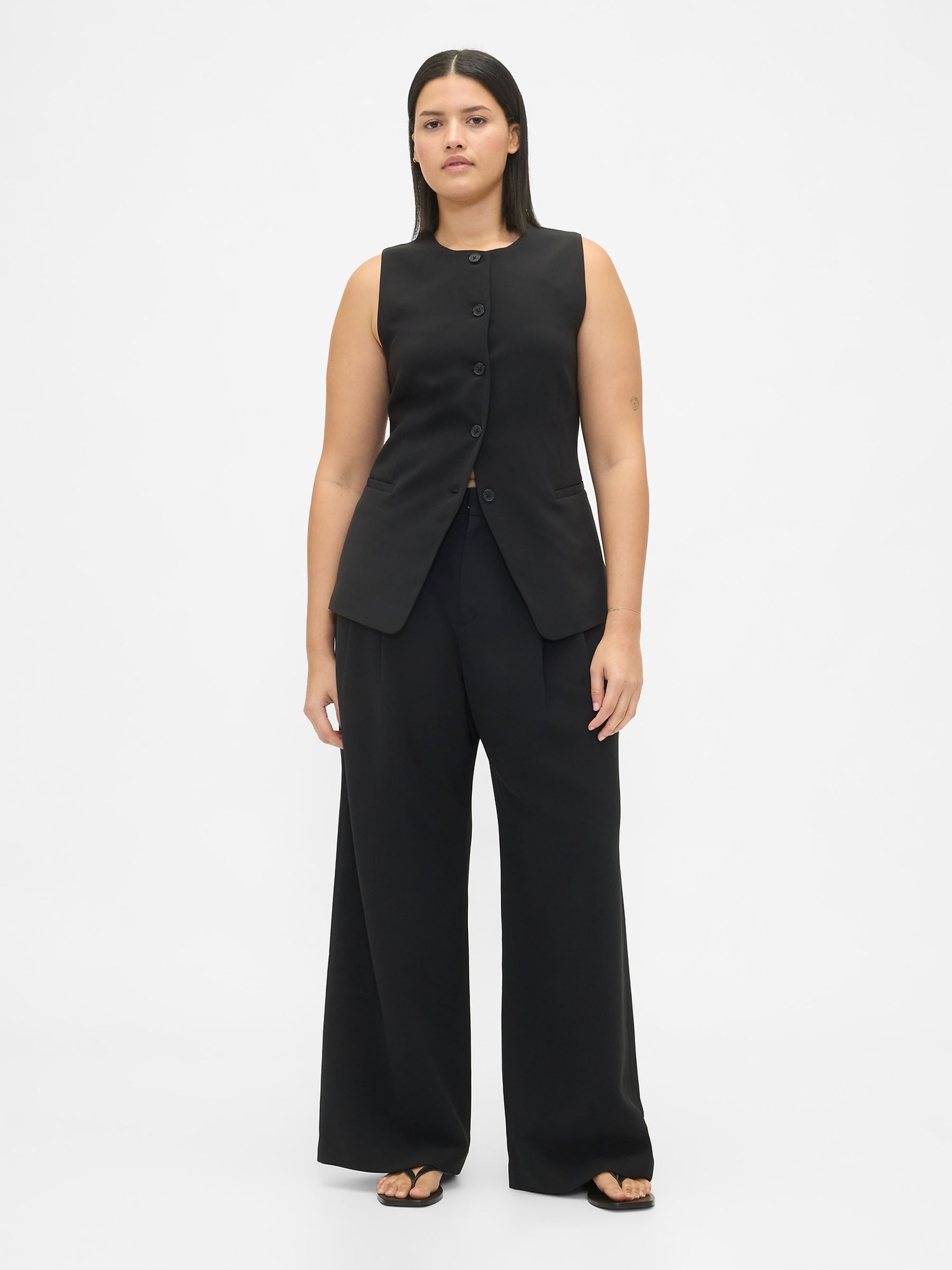 Black 365 High Waisted Pleated Trousers - Image 6 of 6