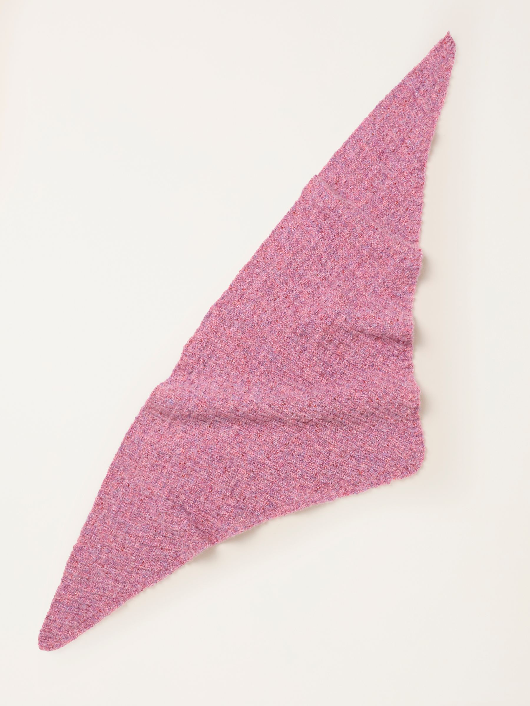 Pink Ribbed Triangle Scarf - Image 2 of 3 Pink Ribbed Triangle Scarf - Image 2 of 3