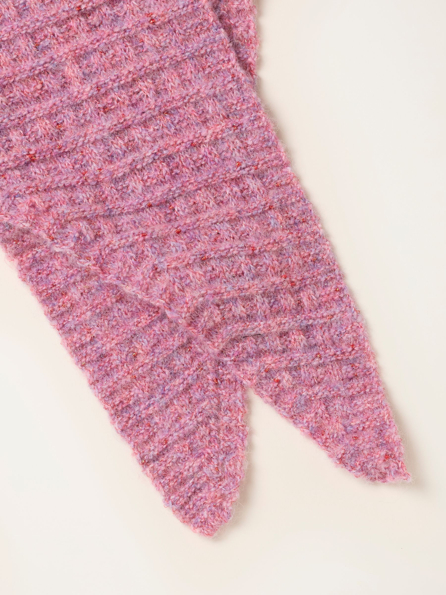 Pink Ribbed Triangle Scarf - Image 3 of 3