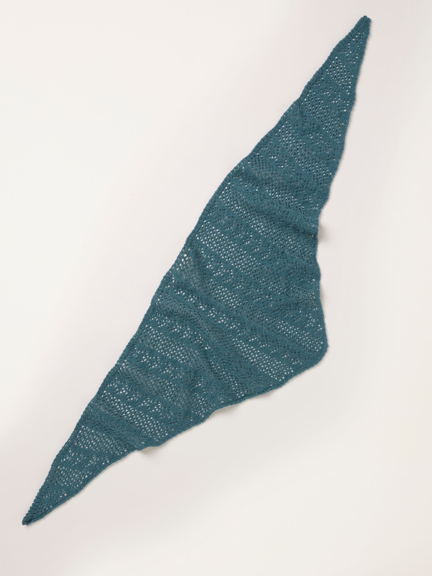 Teal Blue Pointelle Triangle Scarf - Image 2 of 3