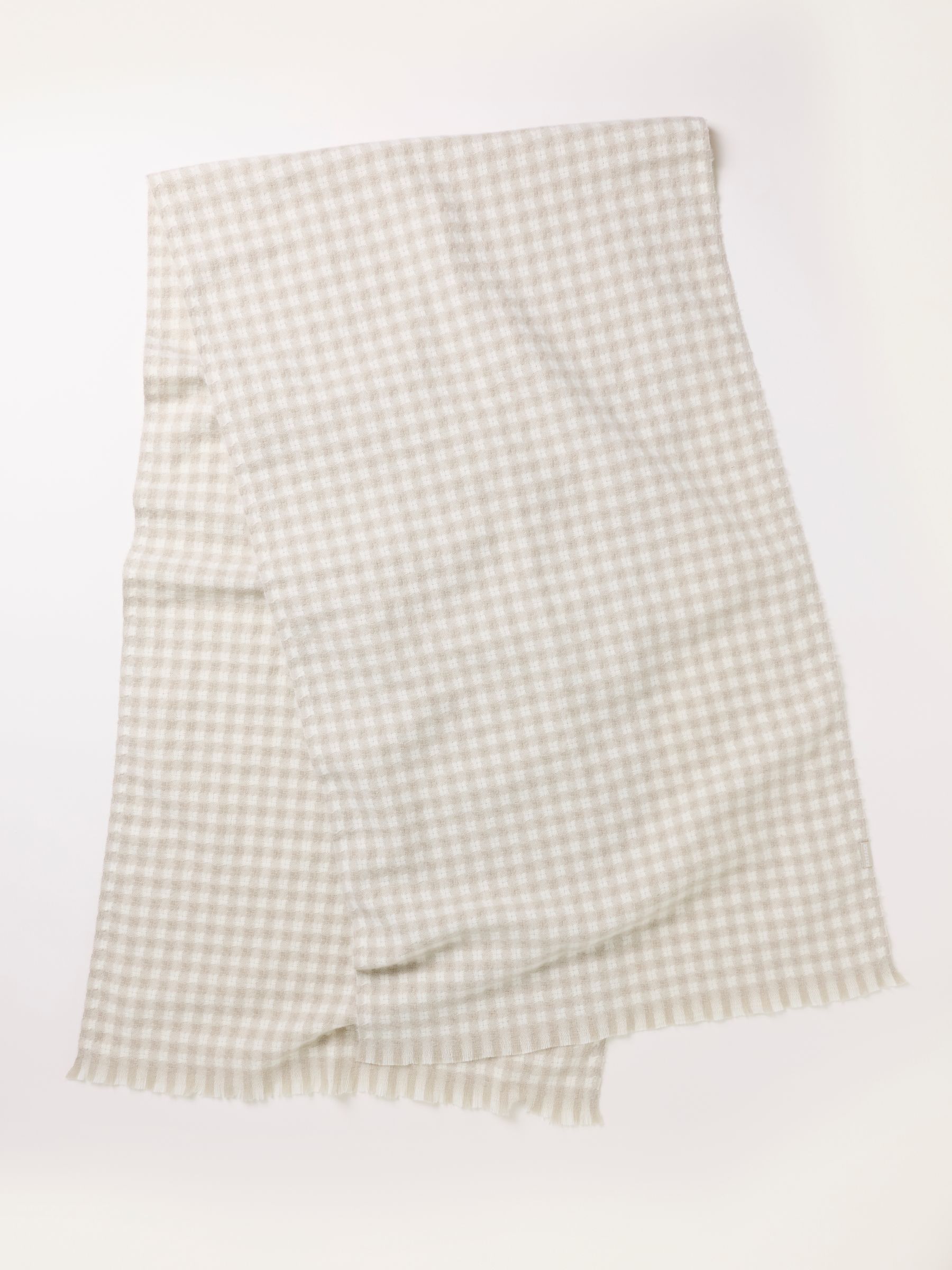 Ivory Gingham Scarf - Image 3 of 3 Ivory Gingham Scarf - Image 3 of 3