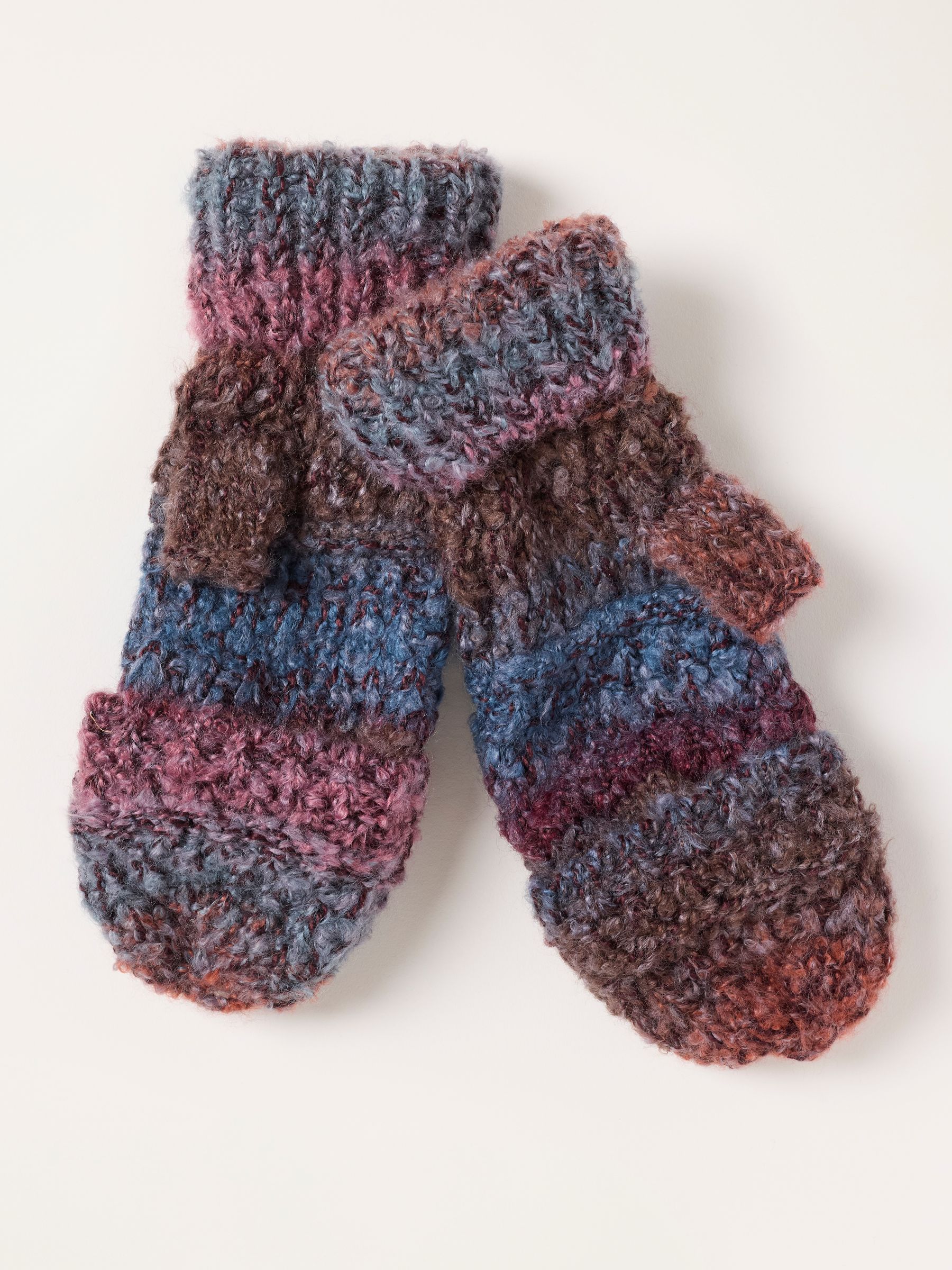 Teal Blue Space Dye Overflap Mittens - Image 2 of 3