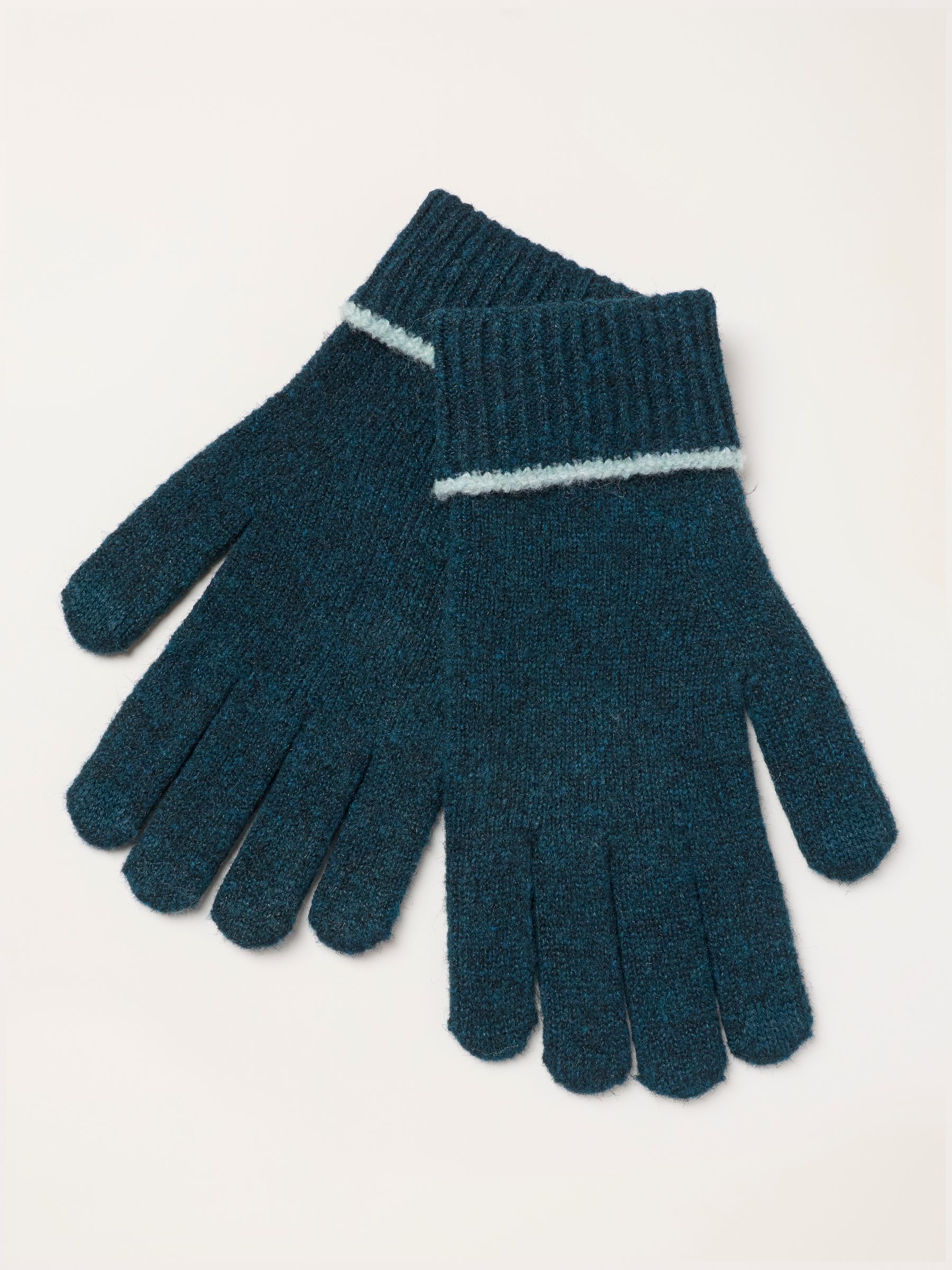 Teal Blue Contrast Edge Gloves - Image 2 of 3