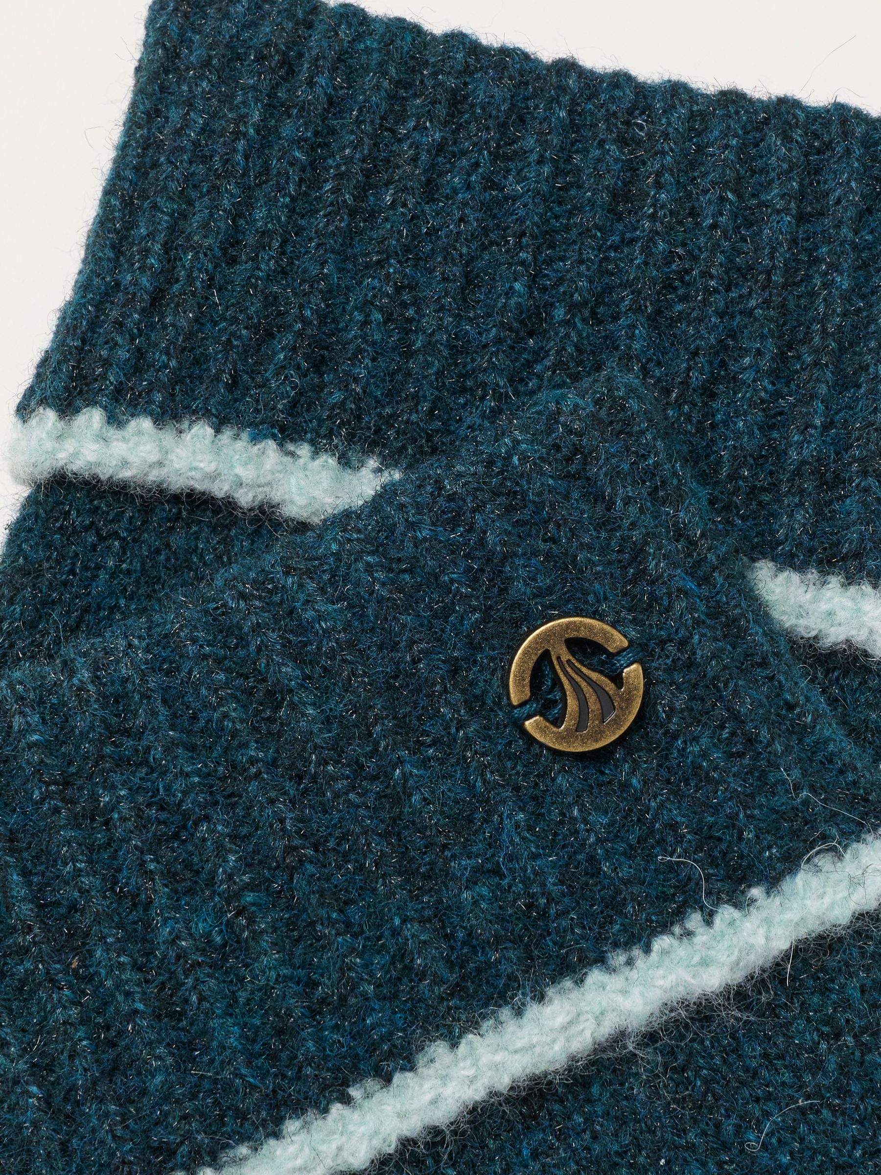 Teal Blue Contrast Edge Gloves - Image 3 of 3 Teal Blue Contrast Edge Gloves - Image 3 of 3