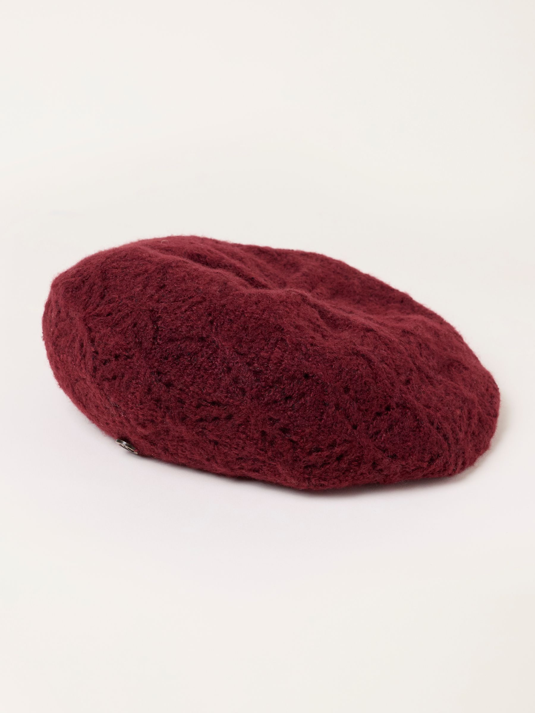 Burgundy Red Knitted Beret - Image 1 of 3 Burgundy Red Knitted Beret - Image 1 of 3