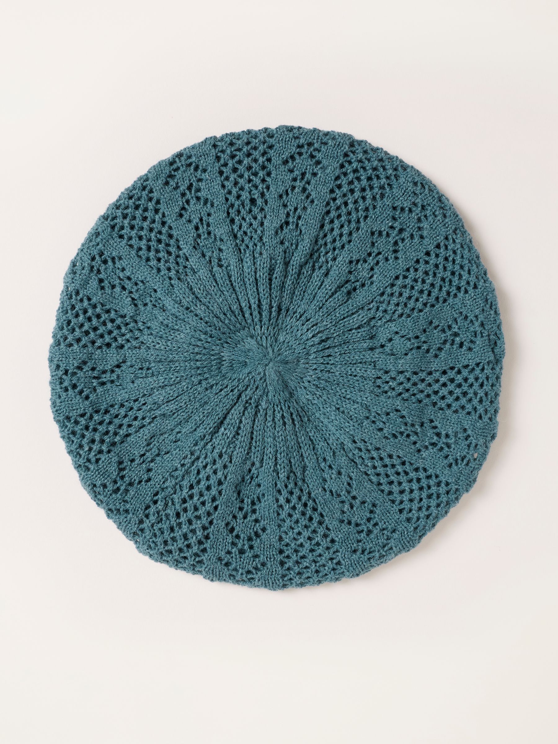 Teal Blue Knitted Beret - Image 2 of 3