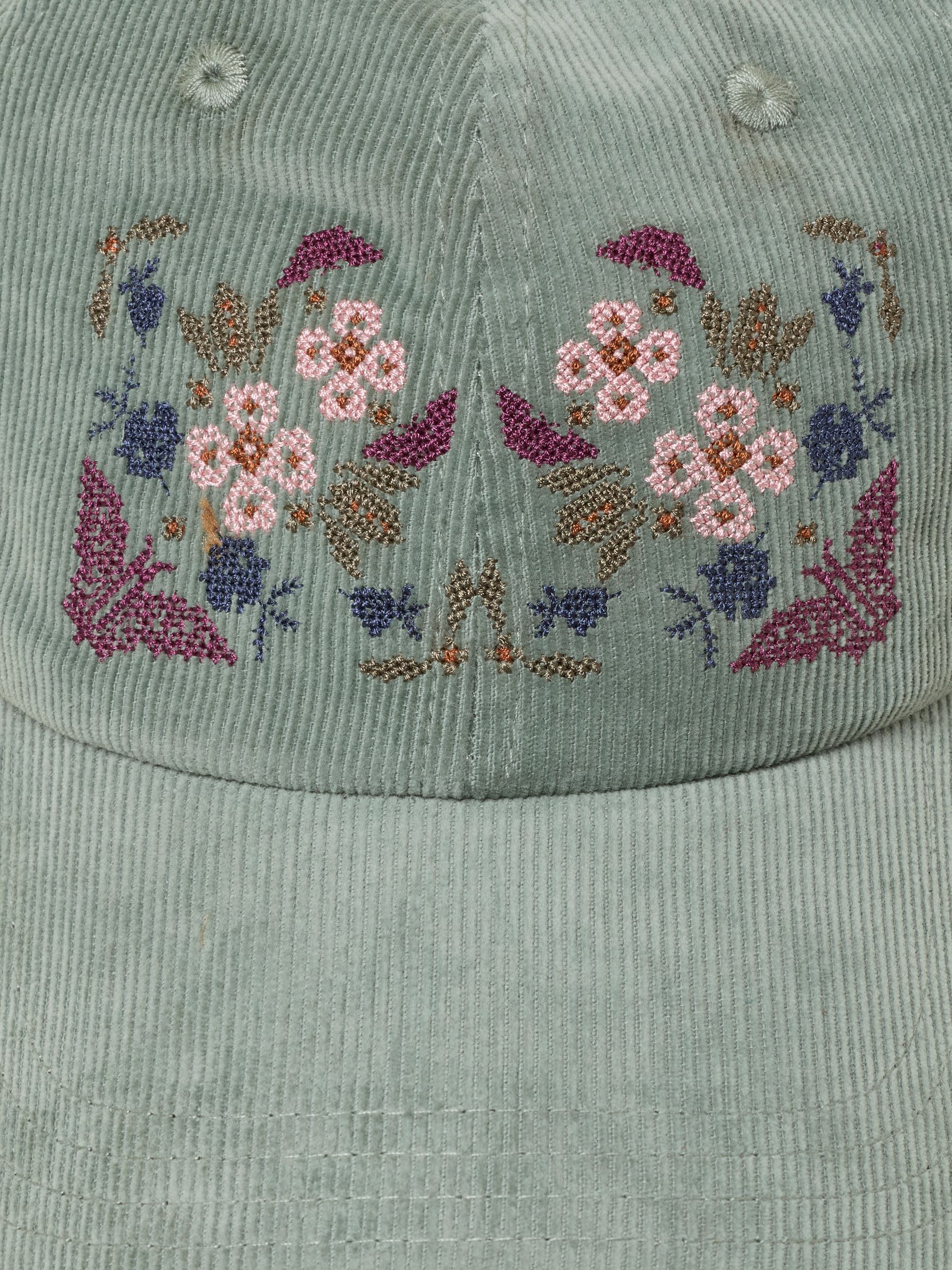 Green Haze Cord Floral Embroiderd Cap - Image 2 of 3