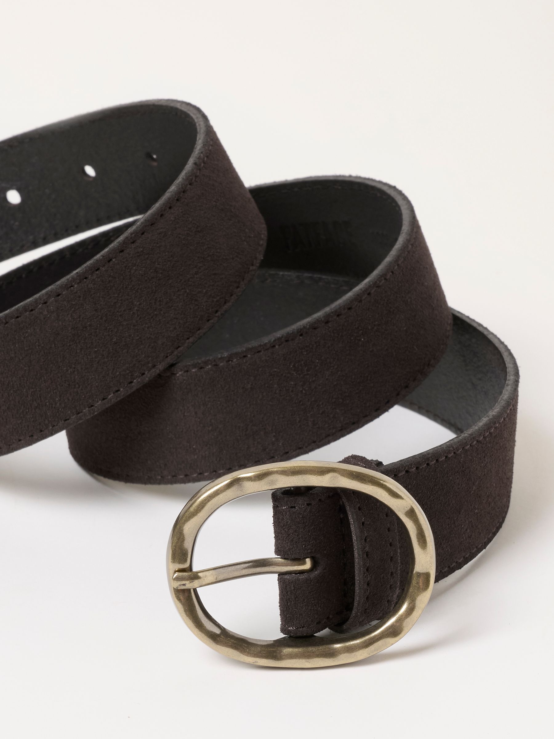Chocolate Brown Interest Buckle Suede Belt - Image 2 of 3