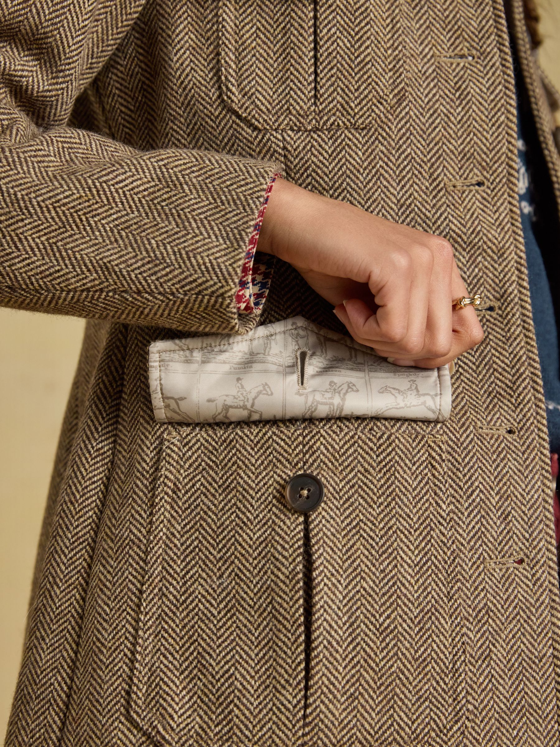 Saddlebury Brown Wool Blend Herringbone Jacket - Image 10 of 13