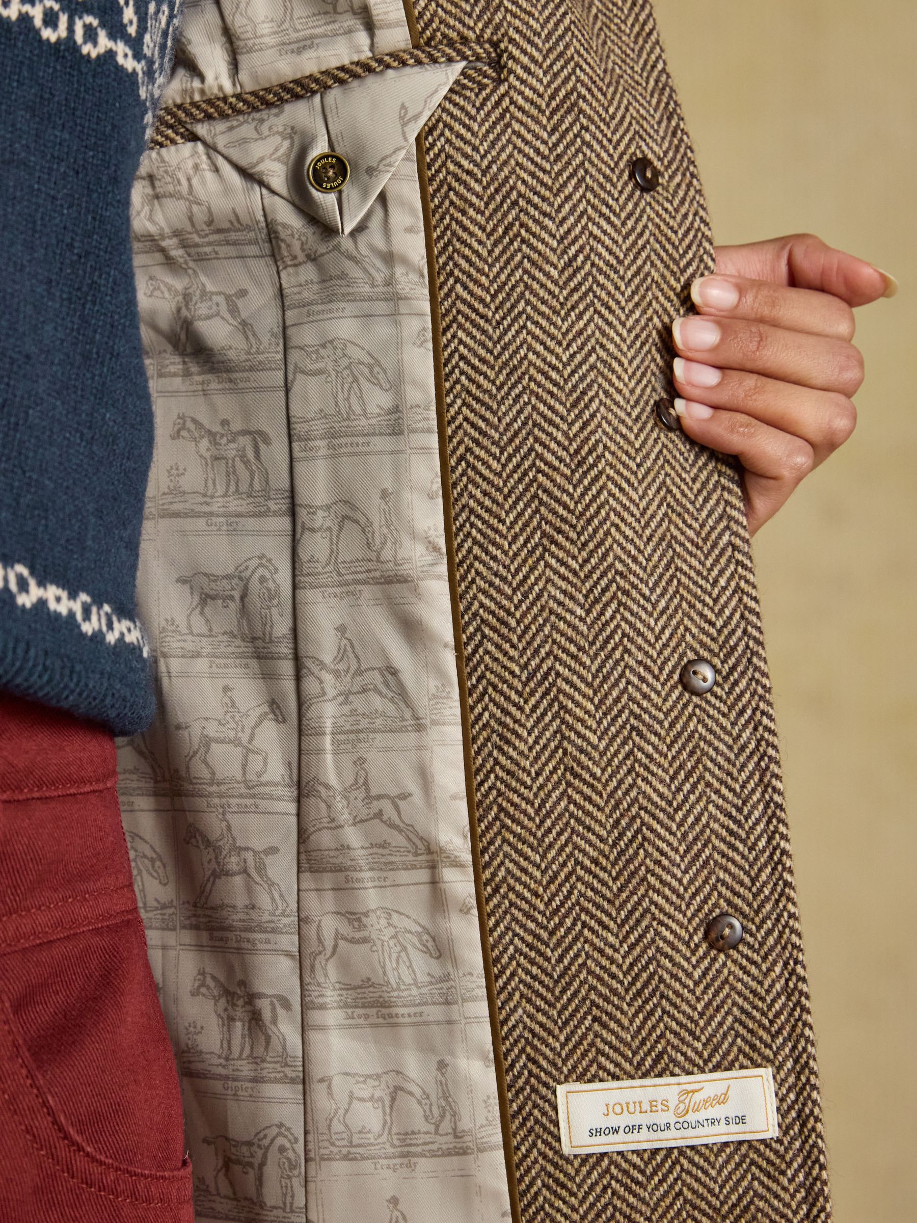 Saddlebury Brown Wool Blend Herringbone Jacket - Image 12 of 13