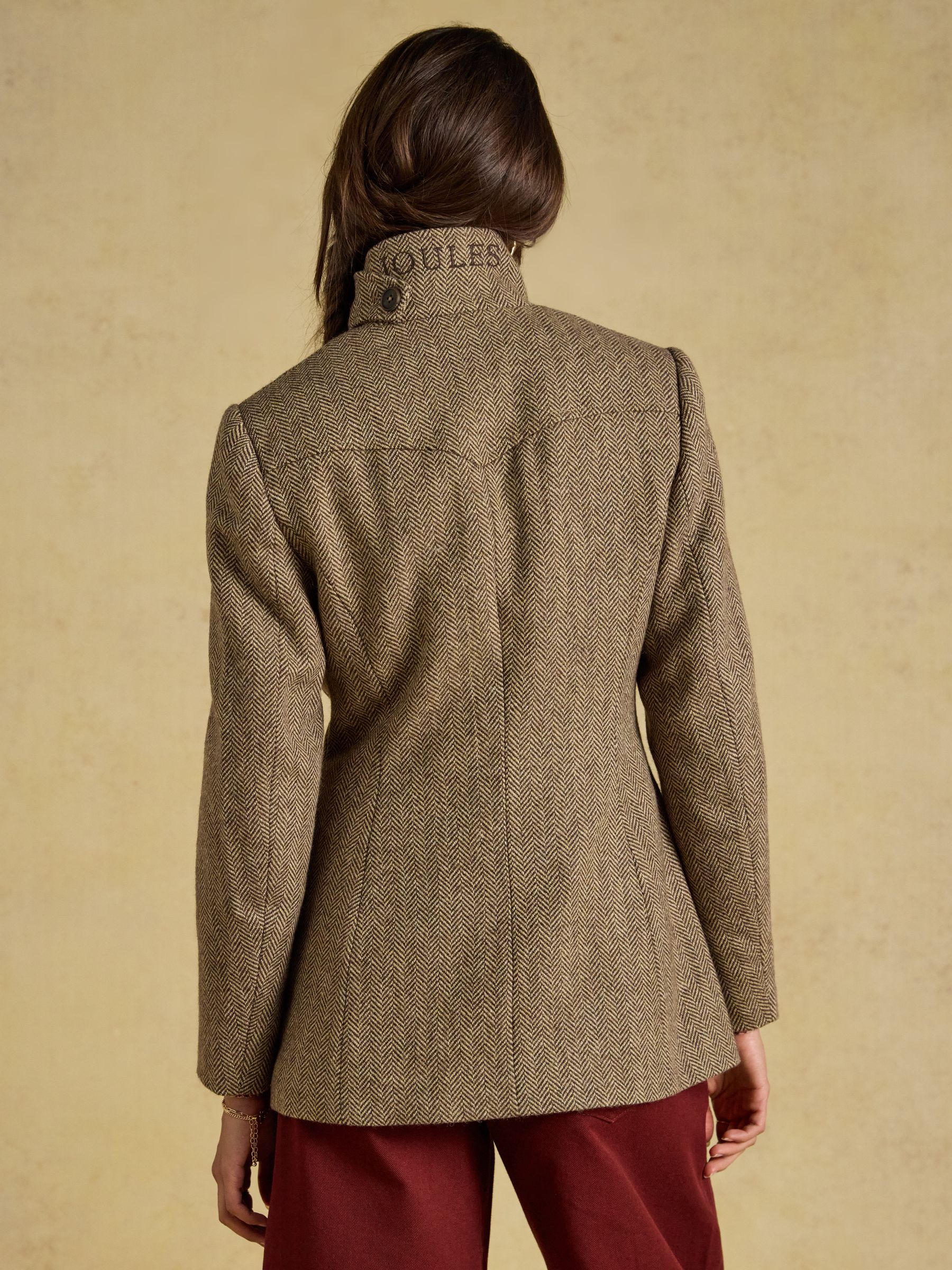 Saddlebury Brown Wool Blend Herringbone Jacket - Image 4 of 13