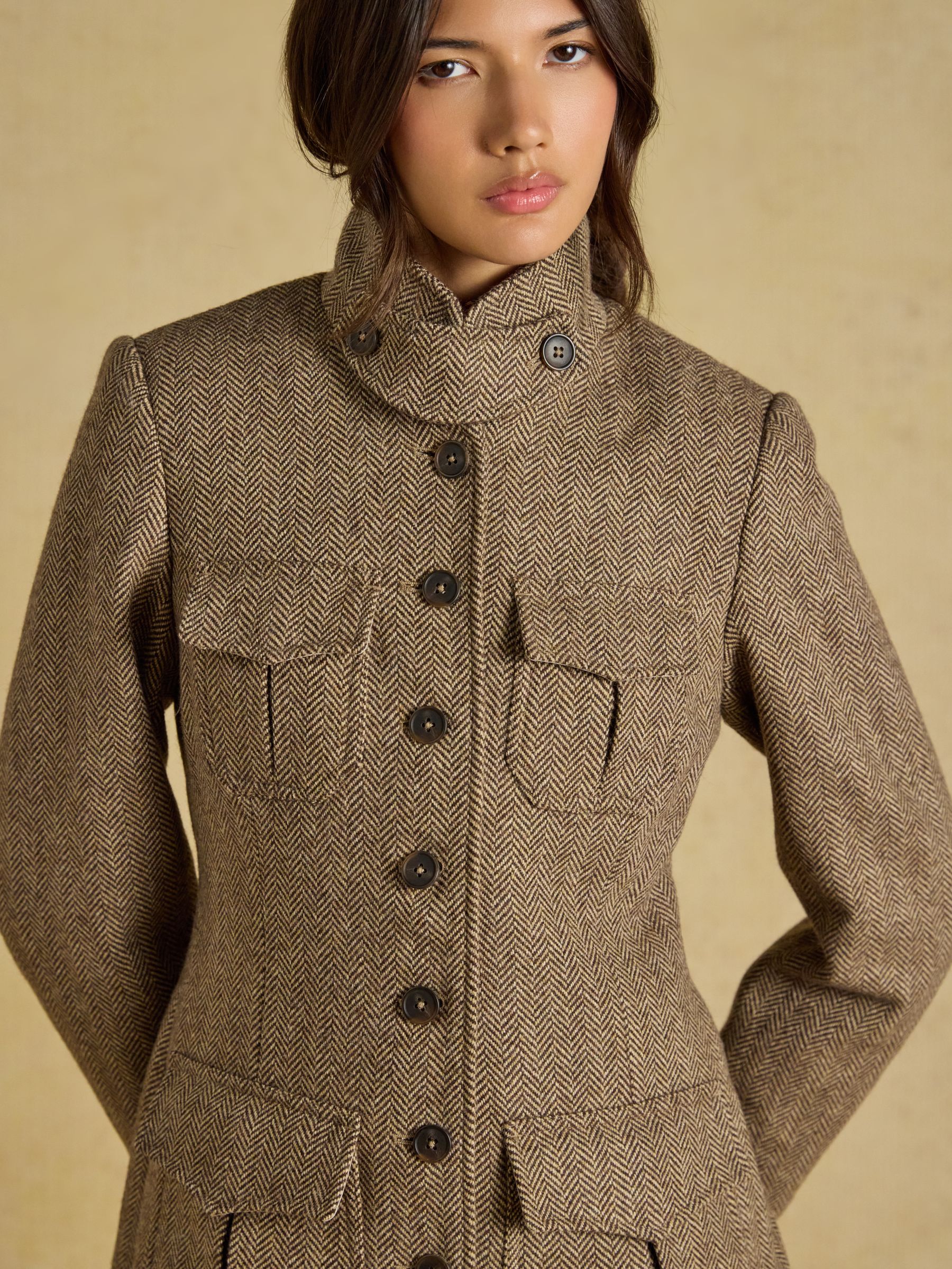 Saddlebury Brown Wool Blend Herringbone Jacket - Image 5 of 13