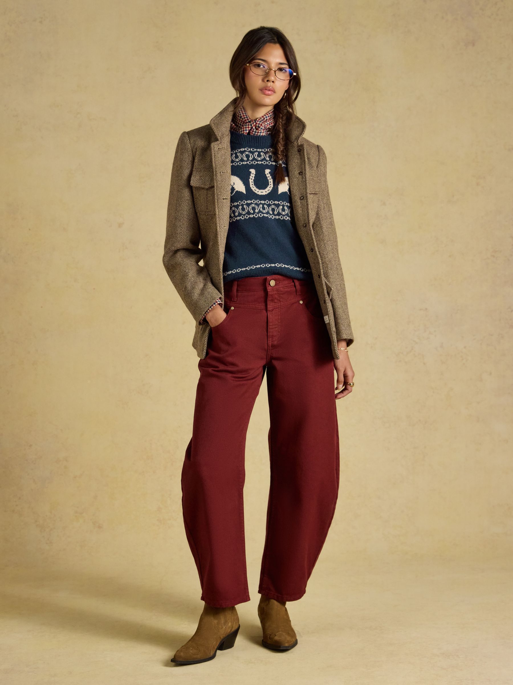 Saddlebury Brown Wool Blend Herringbone Jacket - Image 6 of 13