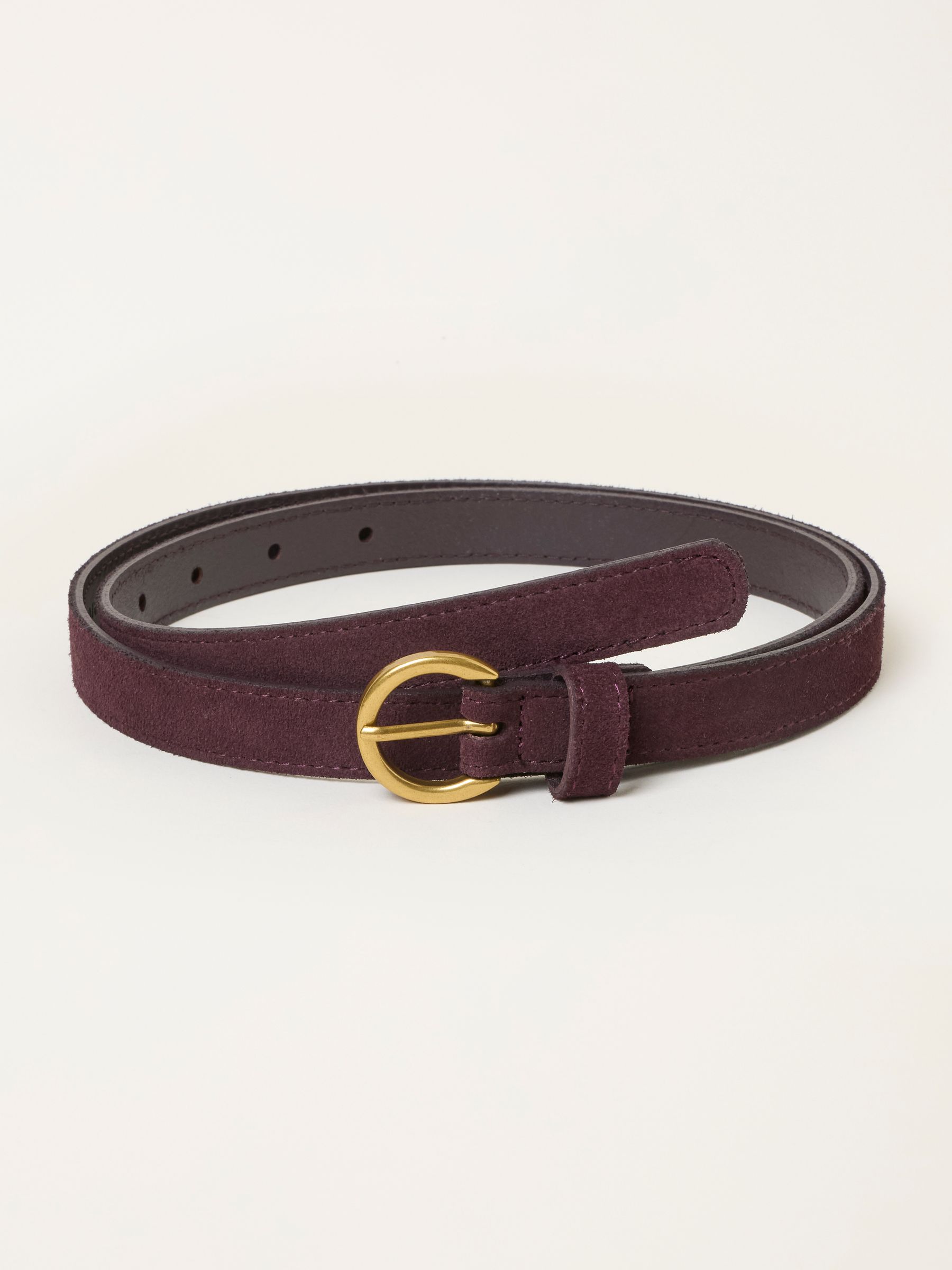 Burgundy Red Plain Suede Belt - Image 1 of 3 Burgundy Red Plain Suede Belt - Image 1 of 3