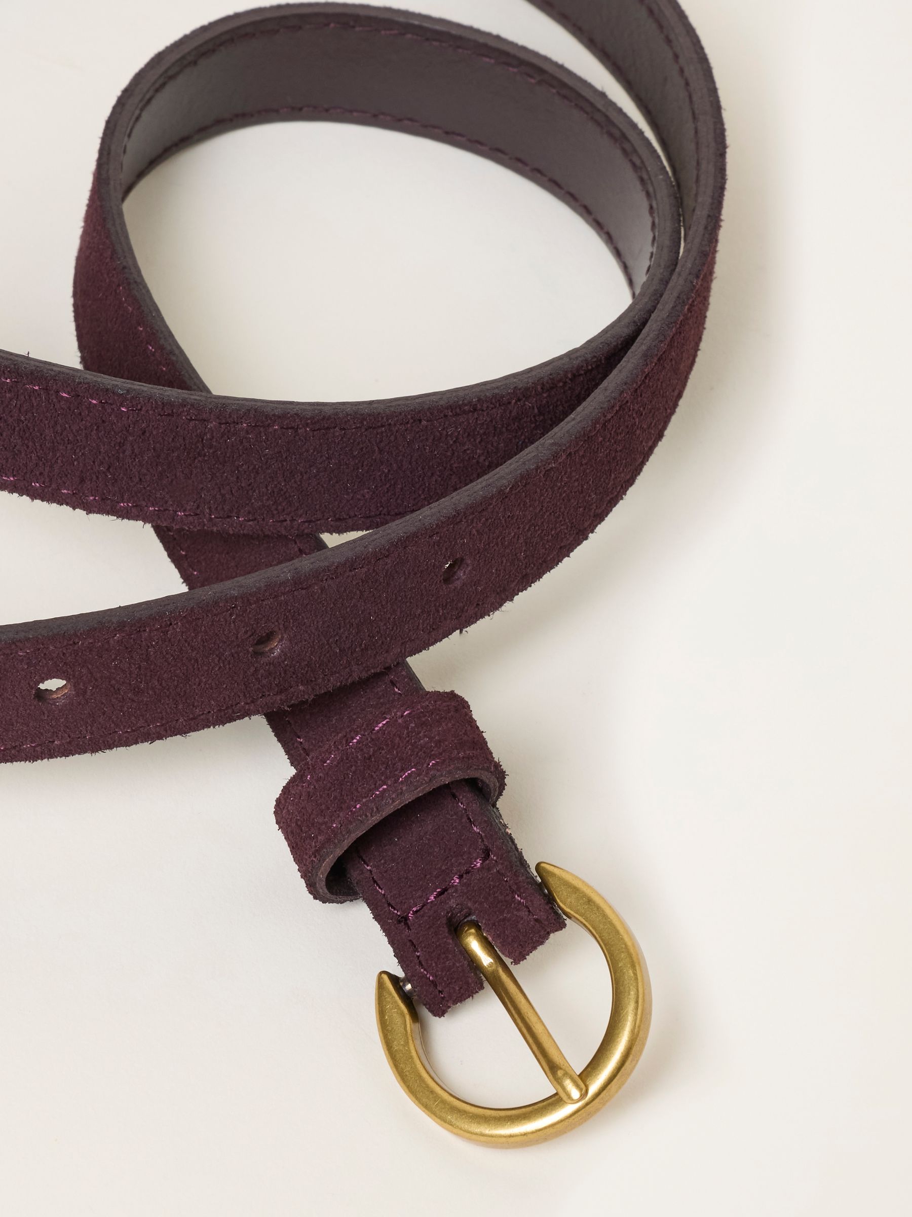 Burgundy Red Plain Suede Belt - Image 2 of 3 Burgundy Red Plain Suede Belt - Image 2 of 3