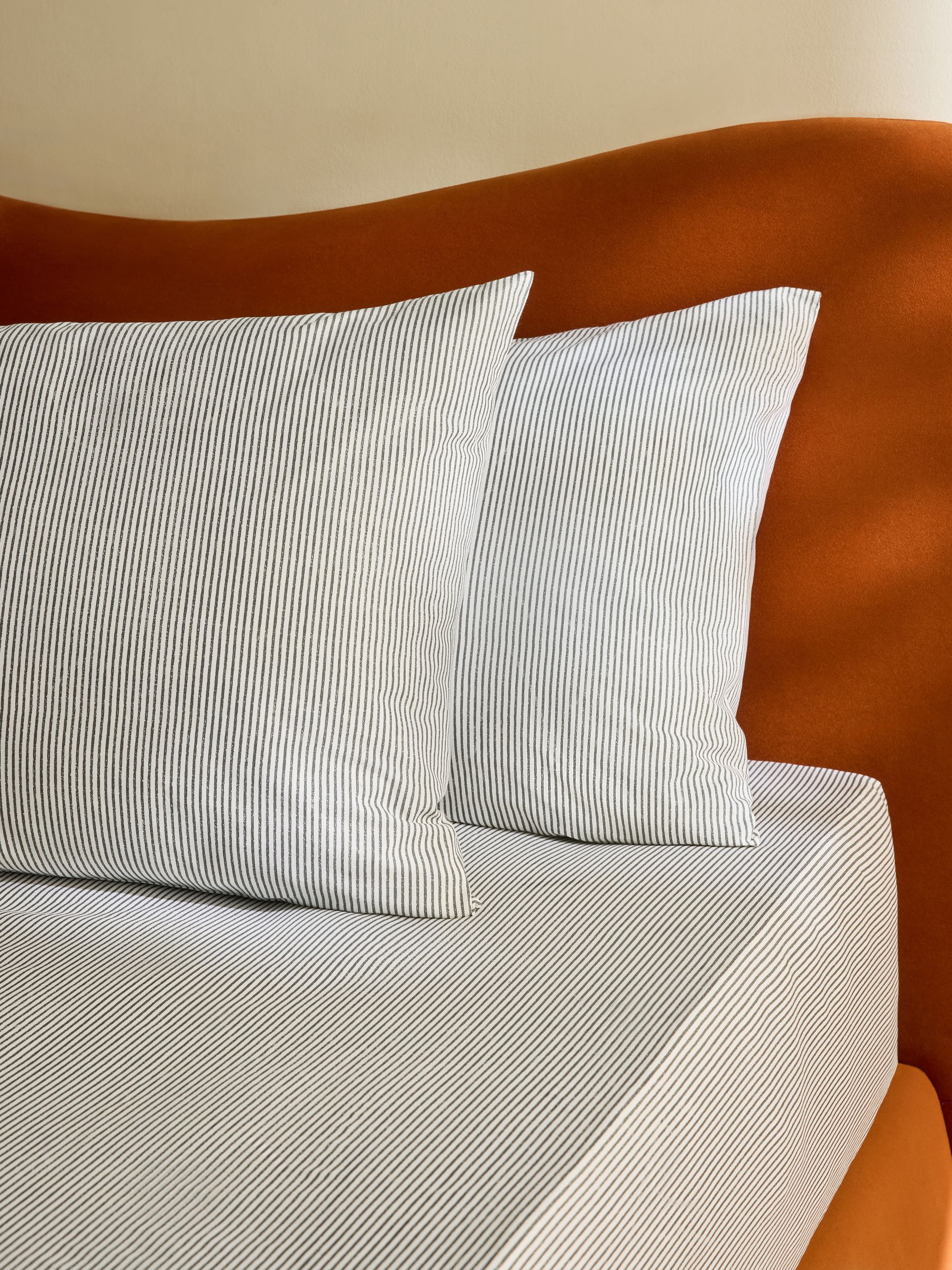 2 Pack Ansel Stripe Pillowcases in Grey - Image 2 of 2