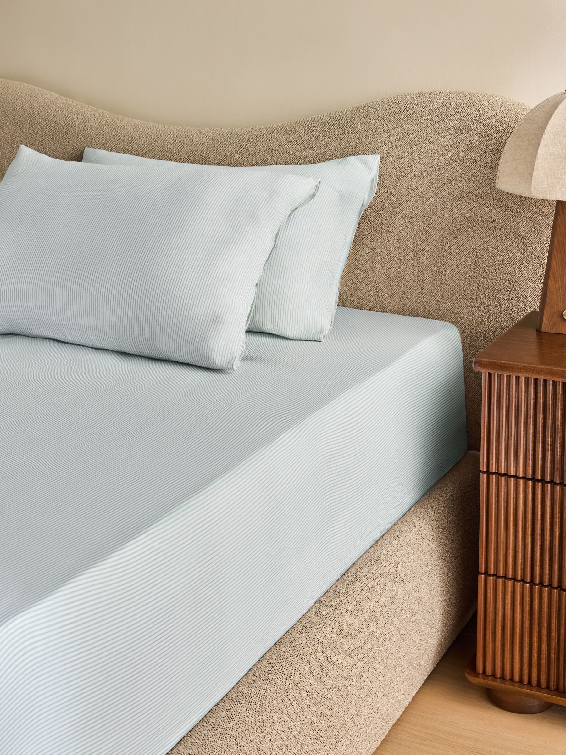 Ansel Stripe Deep Fitted Sheet in Blue - Image 1 of 3