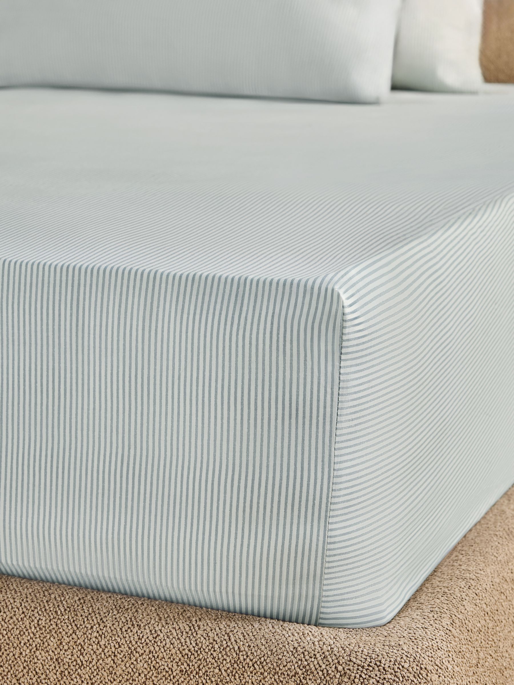 Ansel Stripe Deep Fitted Sheet in Blue - Image 2 of 3