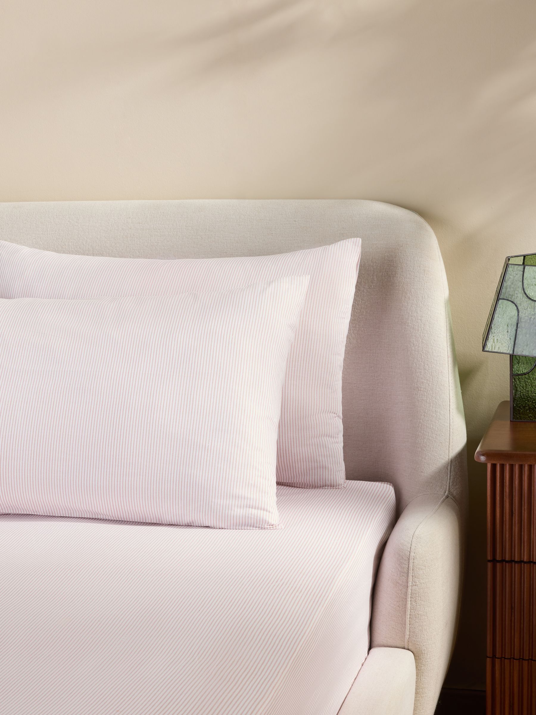 2 Pack Ansel Stripe Pillowcases in Pink - Image 2 of 2