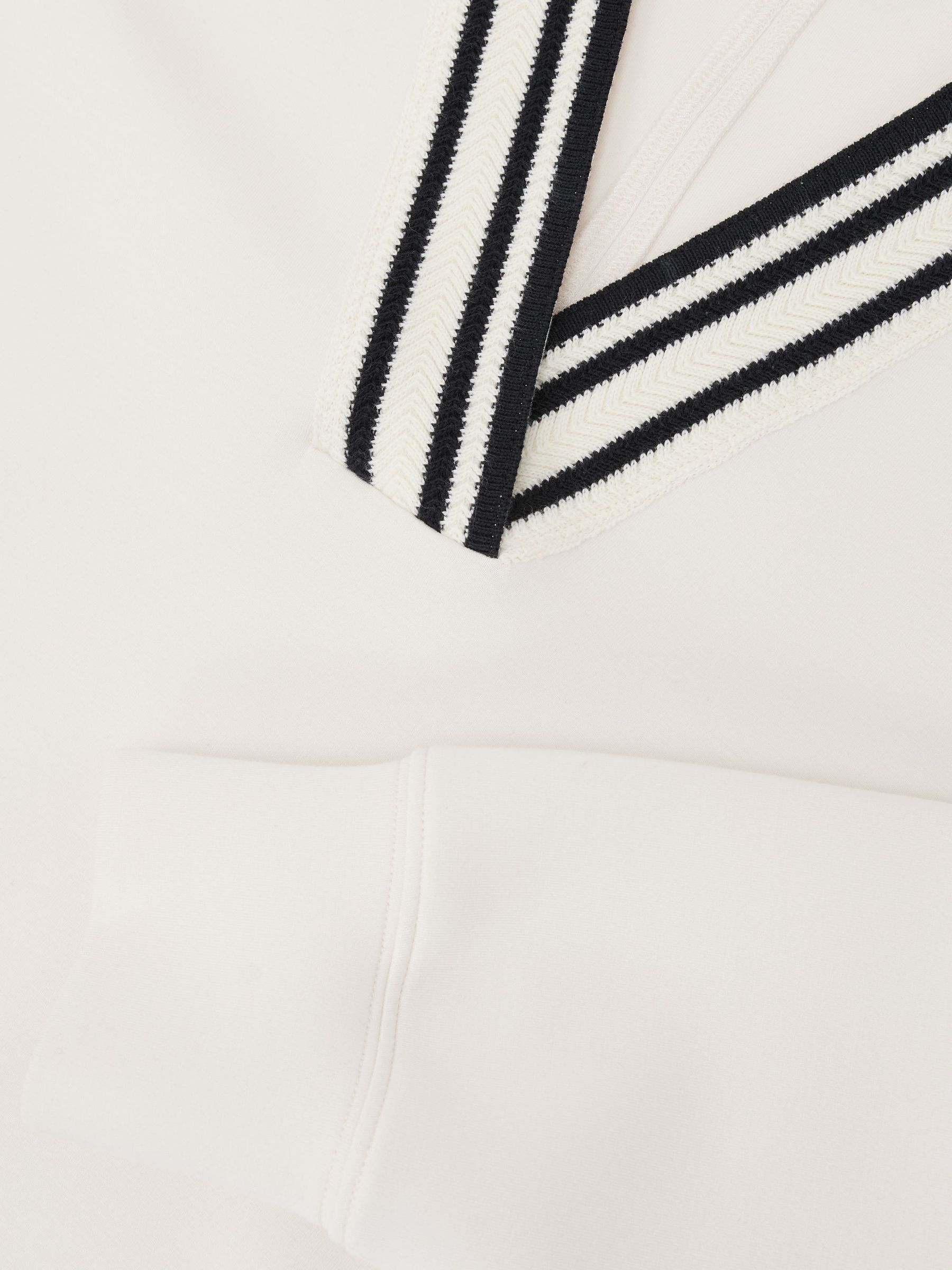 Premium Interlock Tipped Cropped Sweatshirt in Ivory - Image 5 of 5