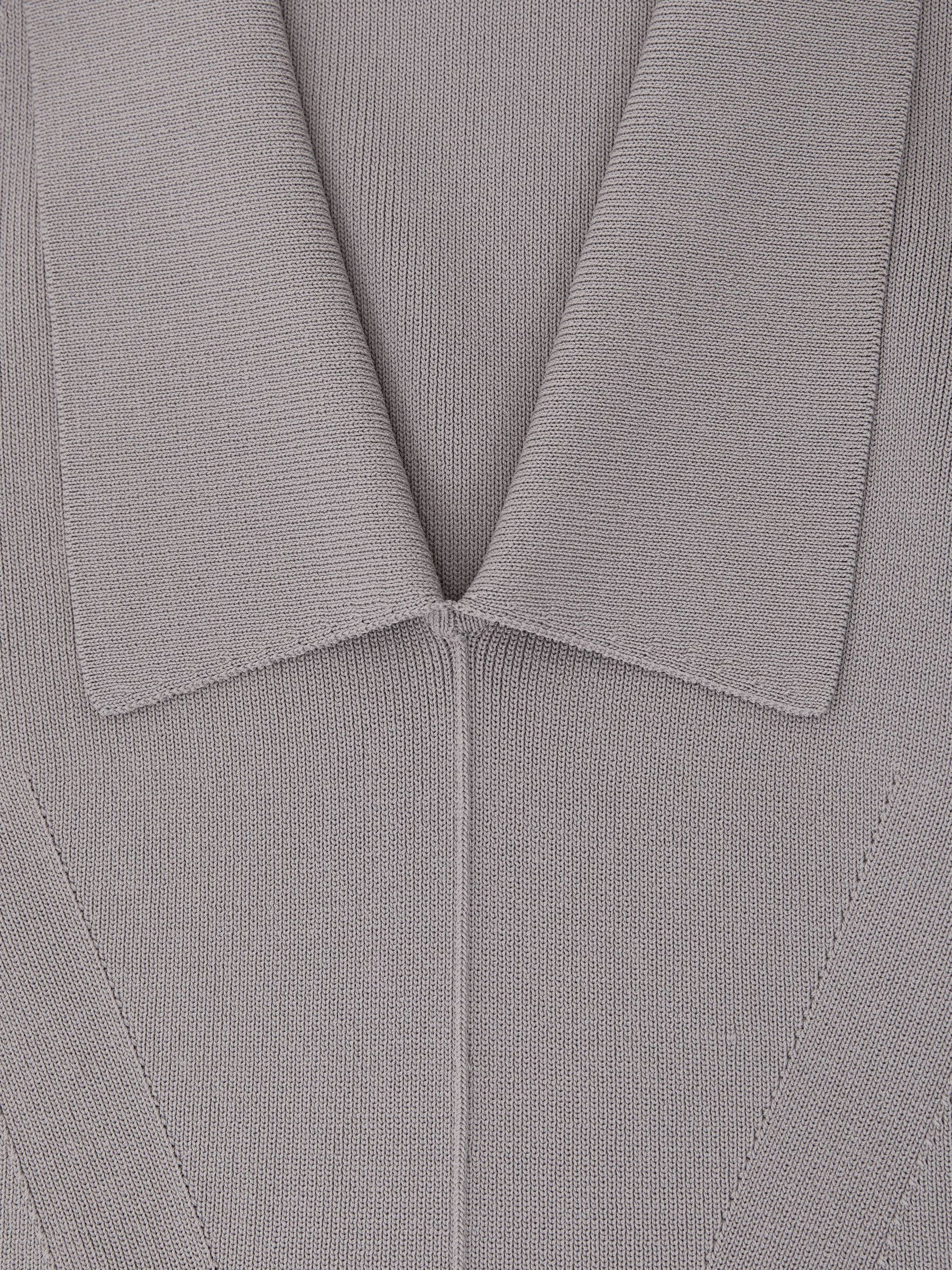 Collared Rib-Knit Vest in Grey - Image 6 of 6