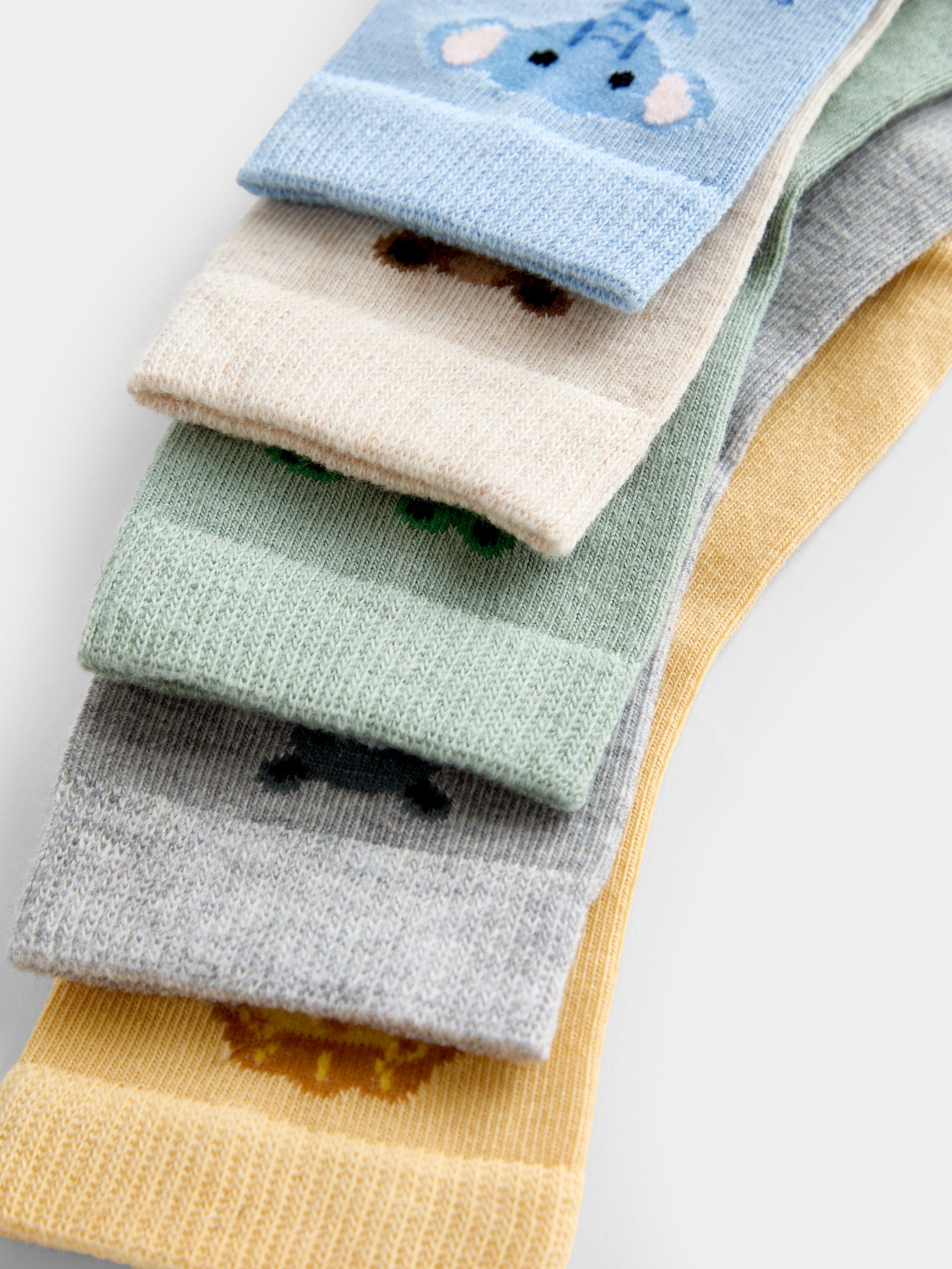Multi 5-Pack Safari Animal Socks - Image 3 of 4
