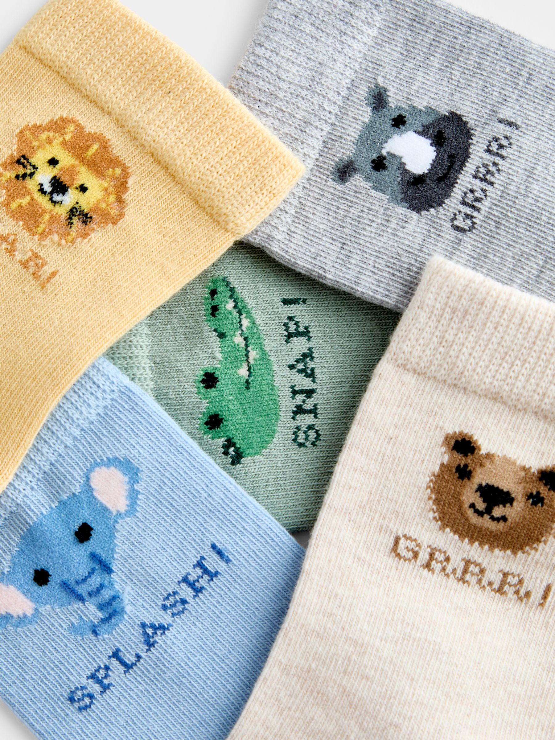 Multi 5-Pack Safari Animal Socks - Image 4 of 4