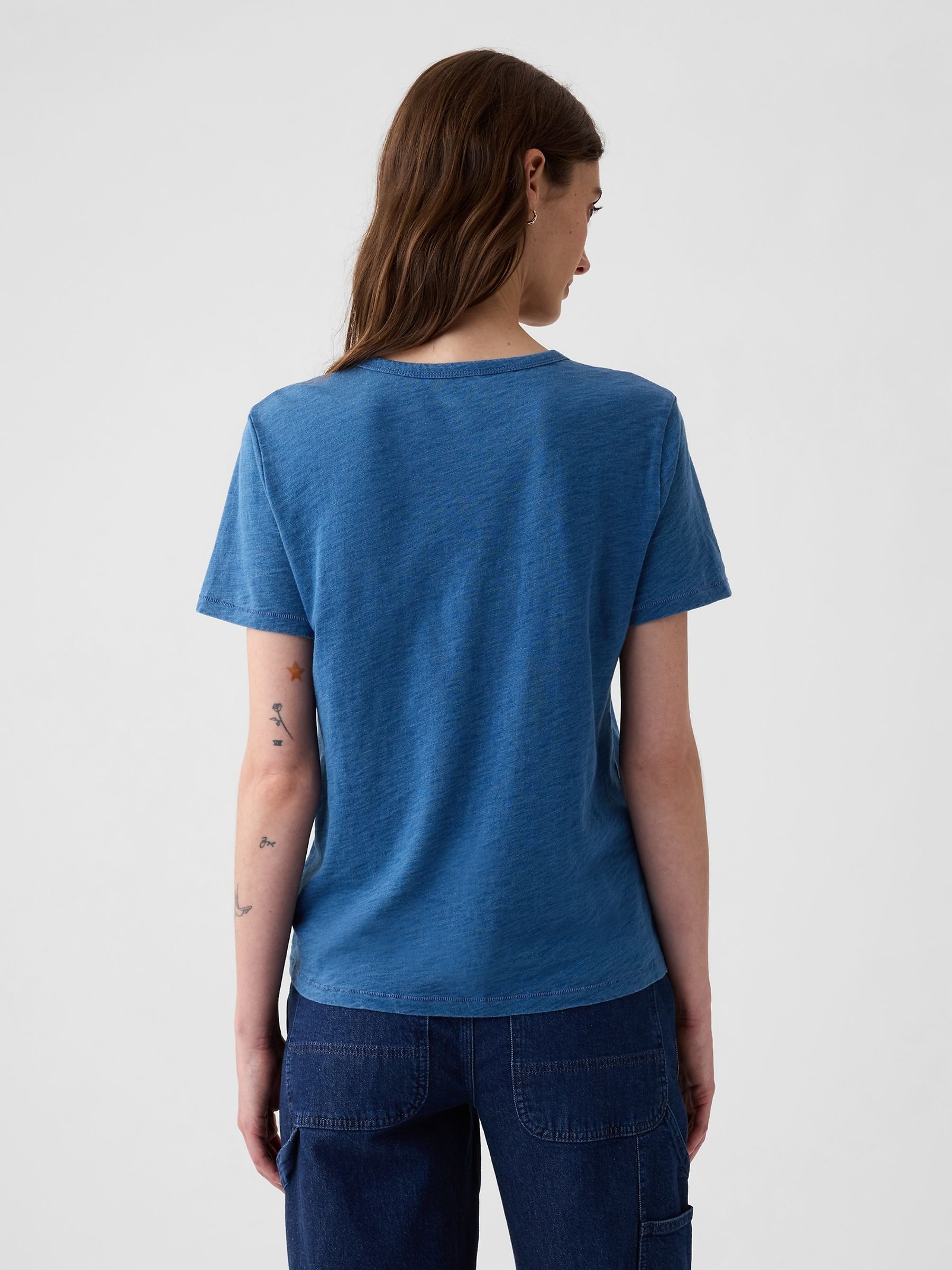 Blue Cotton Short Sleeve Oversized T-Shirt - Image 2 of 6
