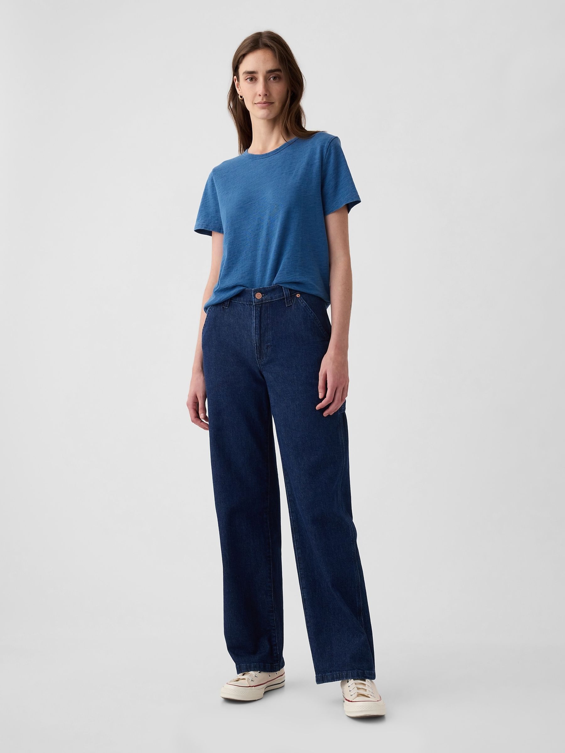 Blue Cotton Short Sleeve Oversized T-Shirt - Image 3 of 6