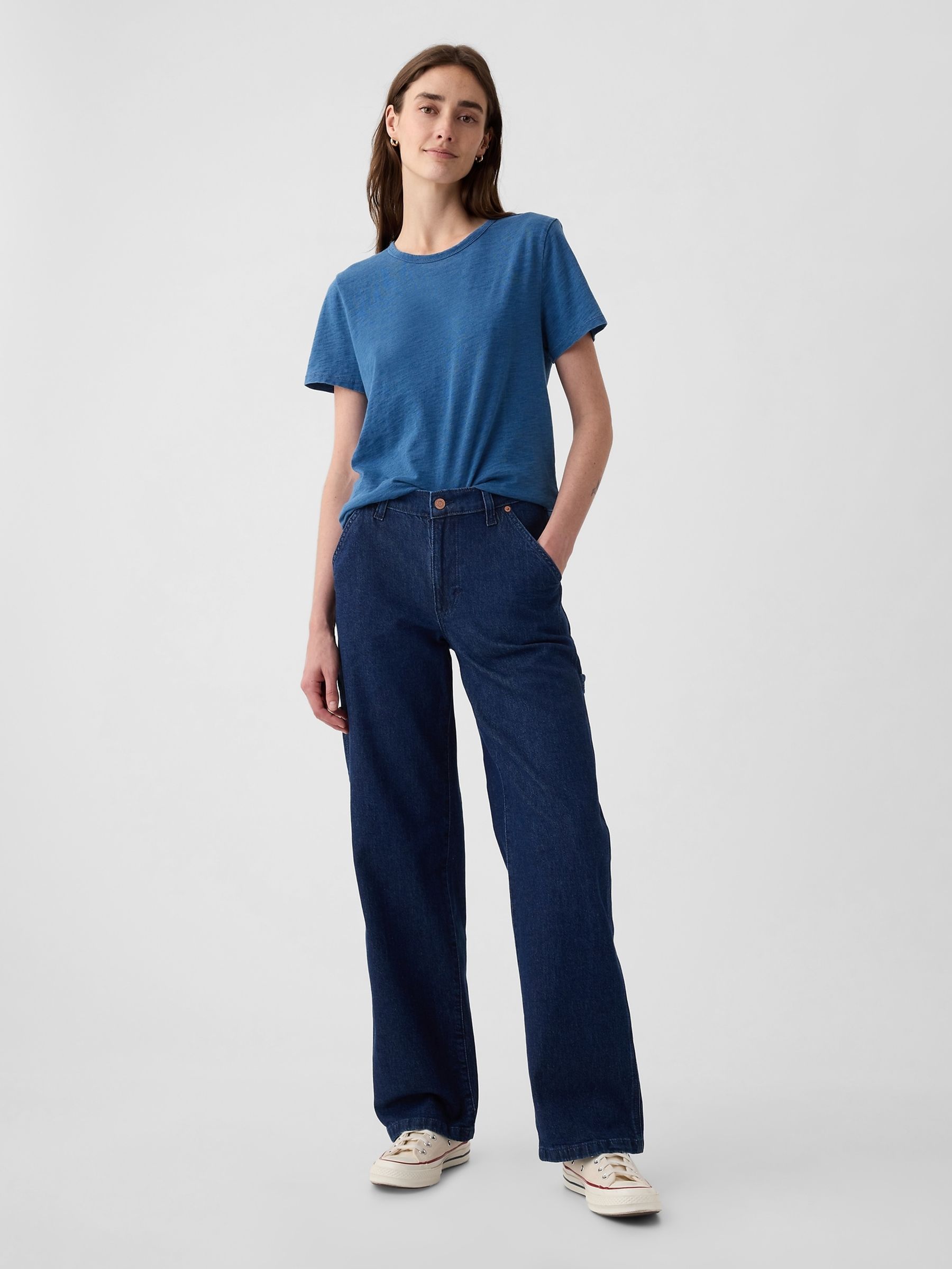 Blue Cotton Short Sleeve Oversized T-Shirt - Image 4 of 6