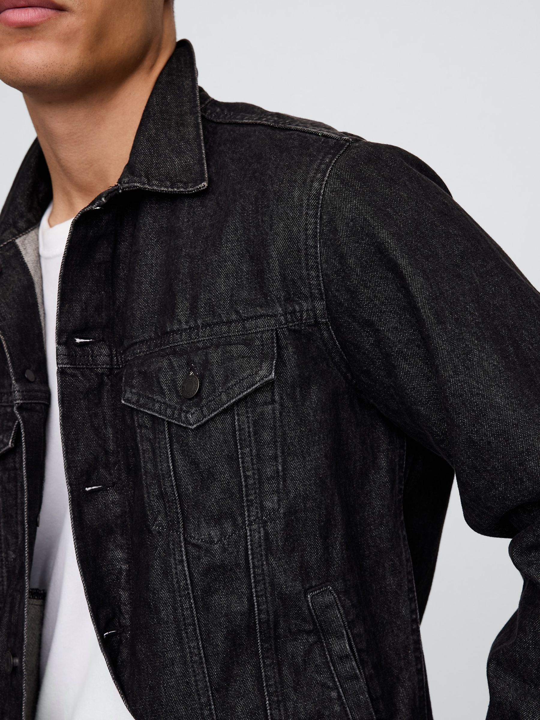 Washed Black Classic Icon Denim Jacket - Image 3 of 4