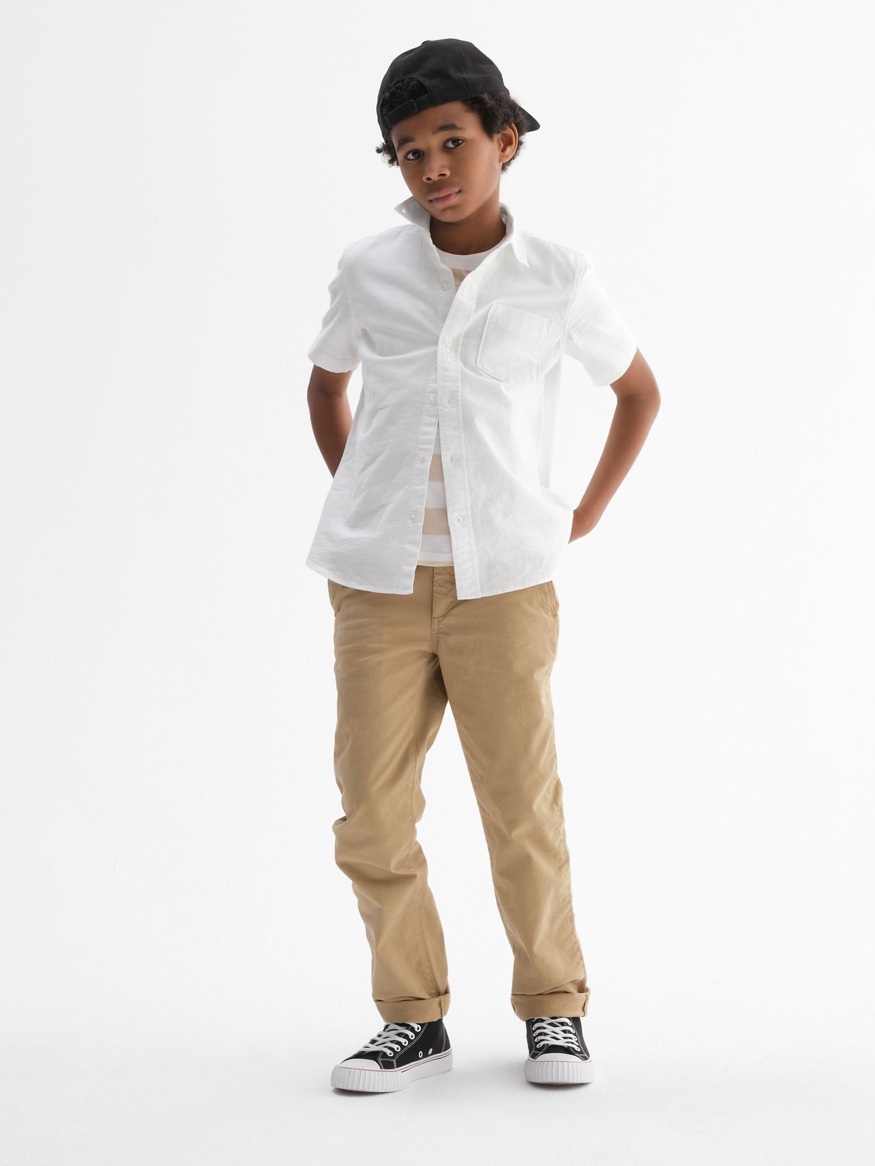 Beige Uniform Straight-Fit Stretch Chinos - Image 3 of 4