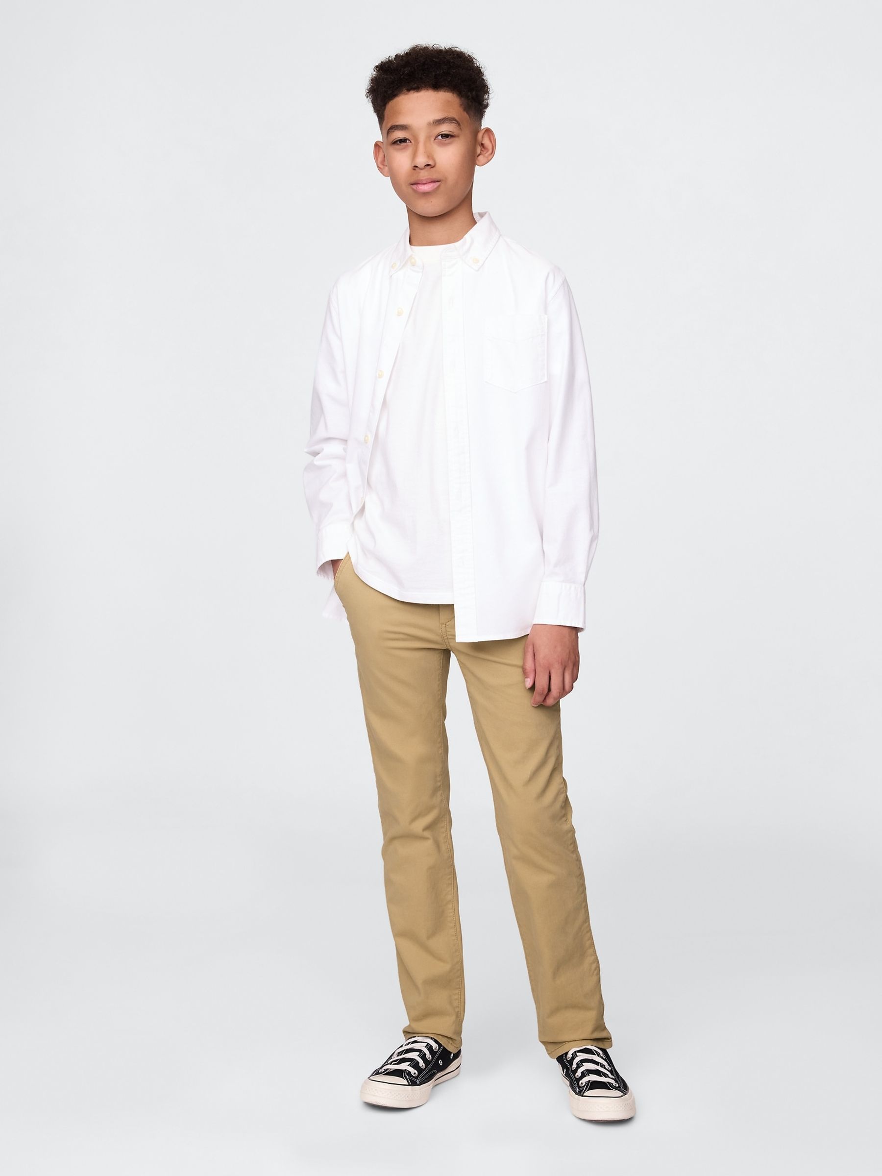 Beige Uniform Straight-Fit Stretch Chinos - Image 4 of 4 Beige Uniform Straight-Fit Stretch Chinos - Image 4 of 4