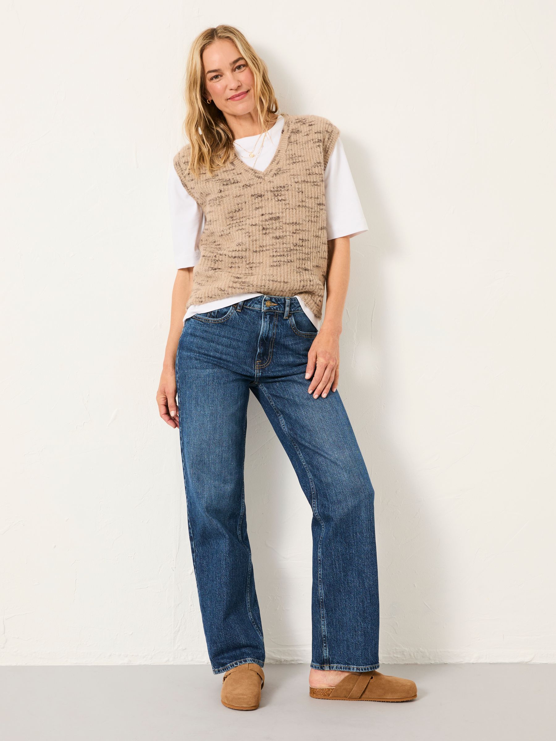 Filby Blue Denim Petite Relaxed Straight Jeans - Image 3 of 7
