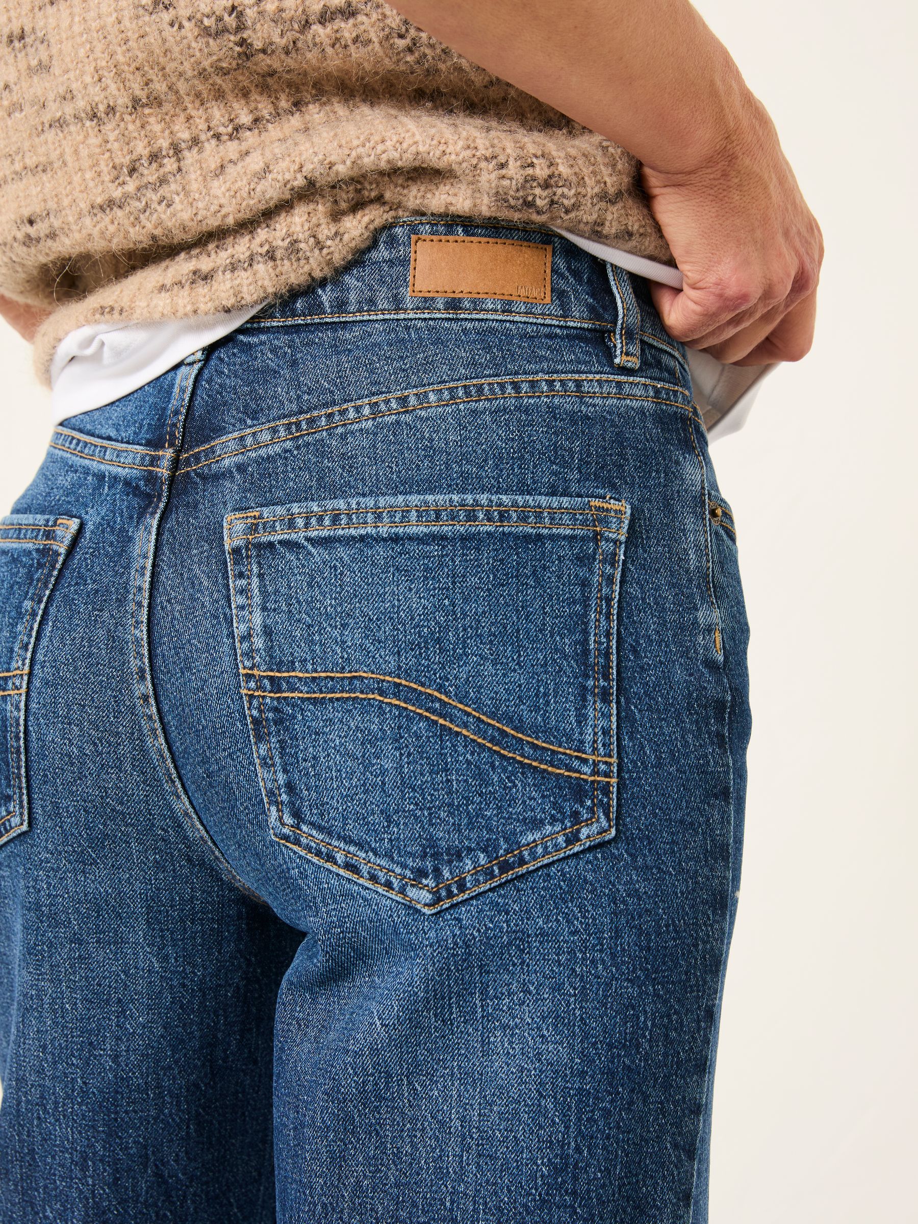 Filby Blue Denim Petite Relaxed Straight Jeans - Image 4 of 7